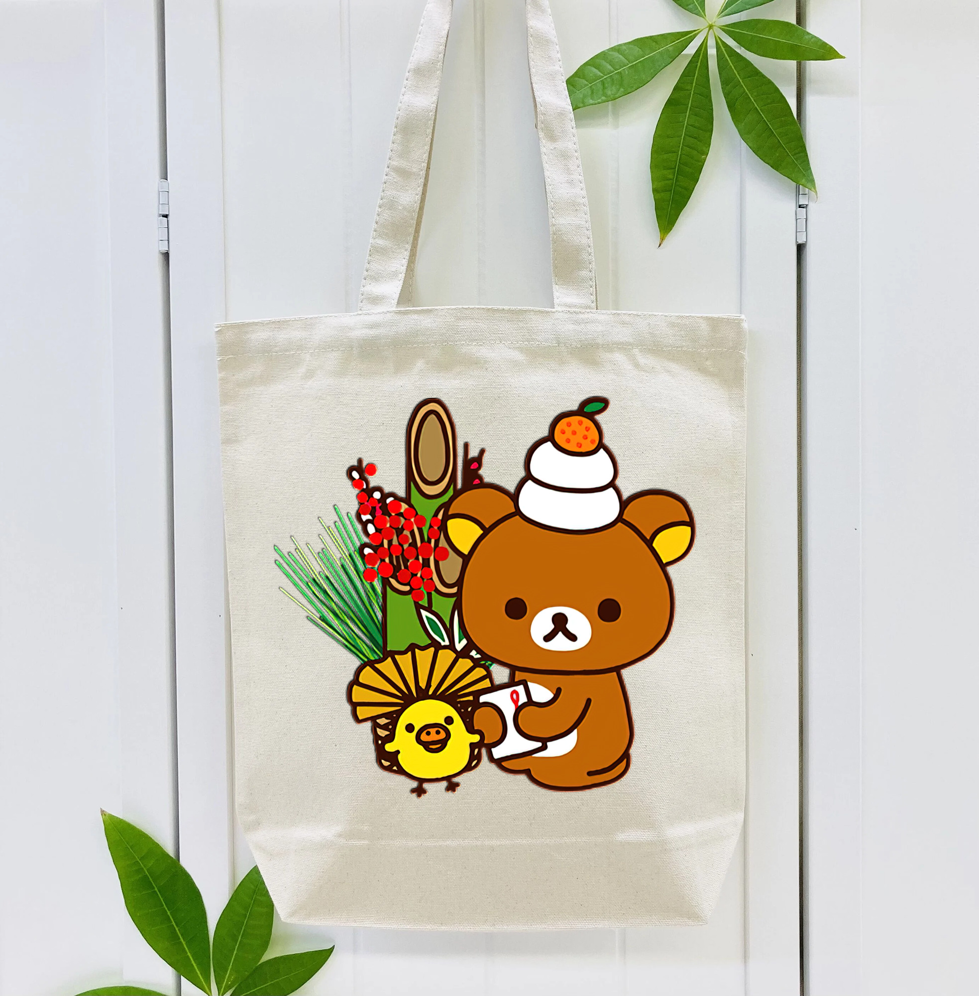 リラックマ リラックマ キイロイトリ Rilakkuma Korilakkuma Kiiroitori 縦型キャンバス生地手提げバッグ　トートバッグ