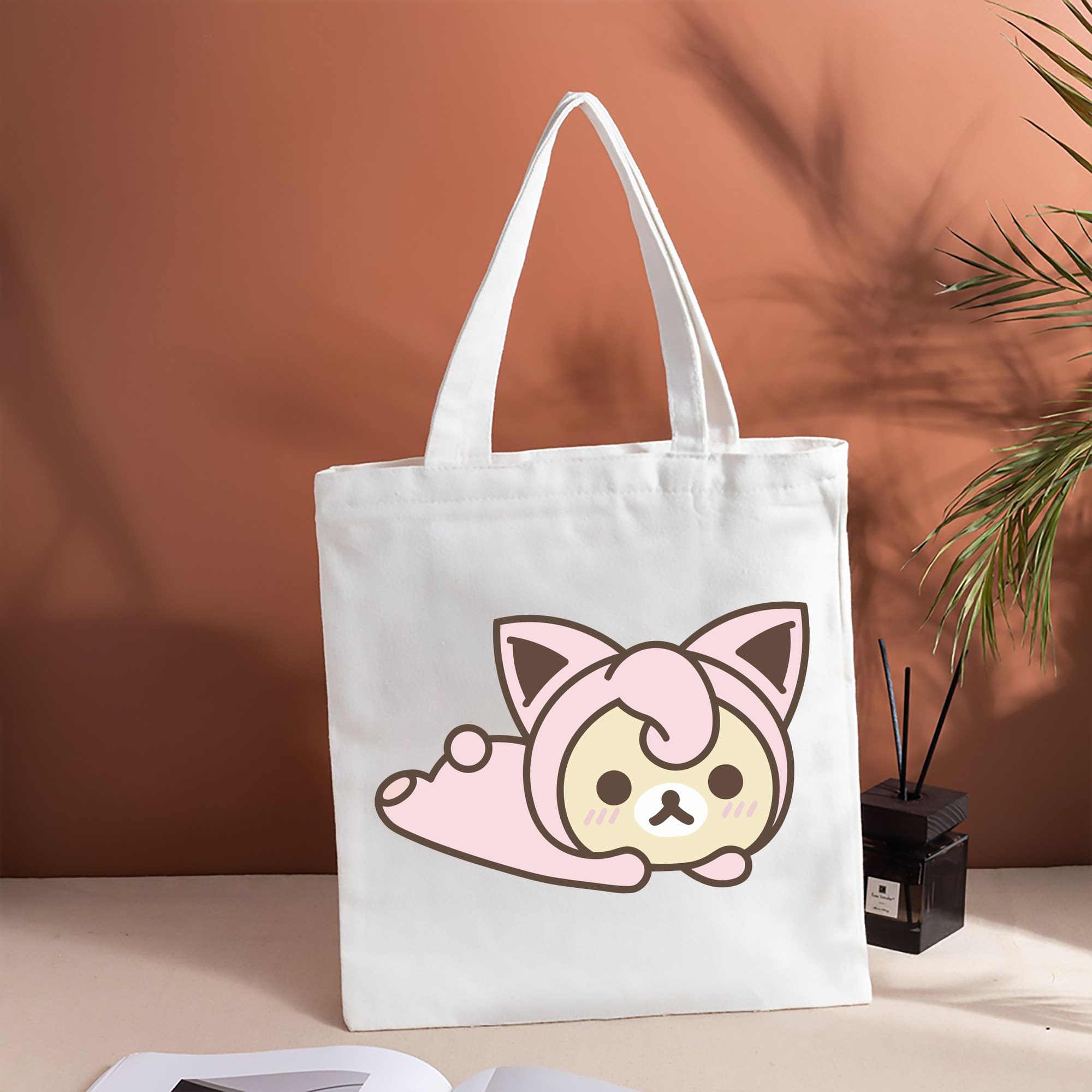 リラックマ リラックマ キイロイトリ Rilakkuma Korilakkuma Kiiroitori 縦型キャンバス生地手提げバッグ　トートバッグ