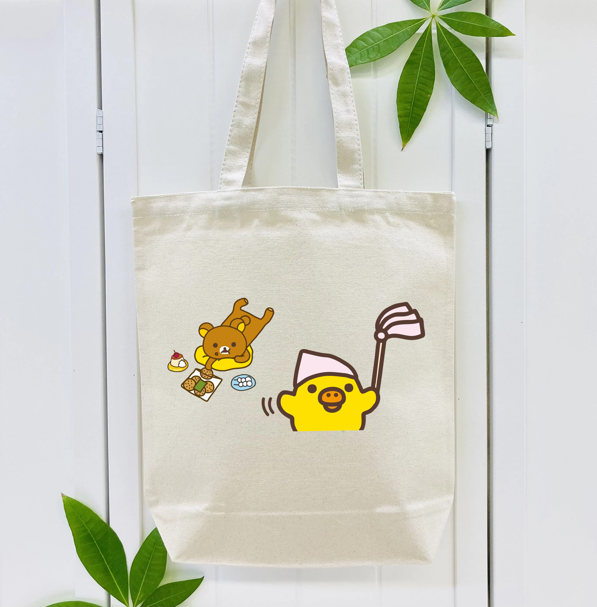 リラックマ リラックマ キイロイトリ Rilakkuma Korilakkuma Kiiroitori 縦型キャンバス生地手提げバッグ　トートバッグ