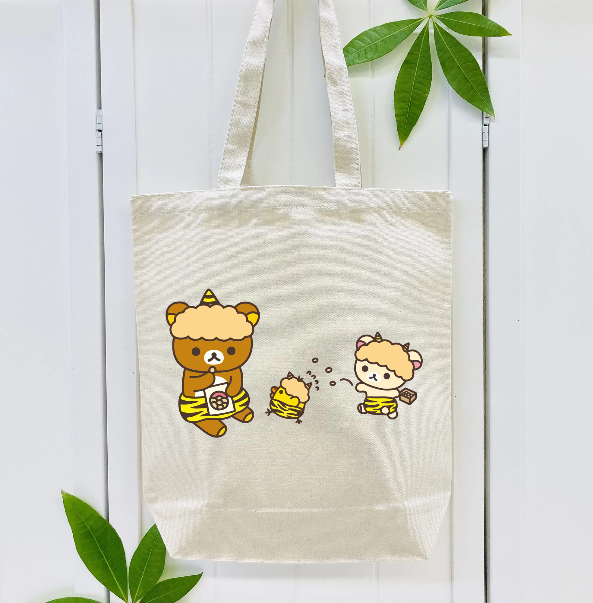 リラックマ リラックマ キイロイトリ Rilakkuma Korilakkuma Kiiroitori 縦型キャンバス生地手提げバッグ　トートバッグ