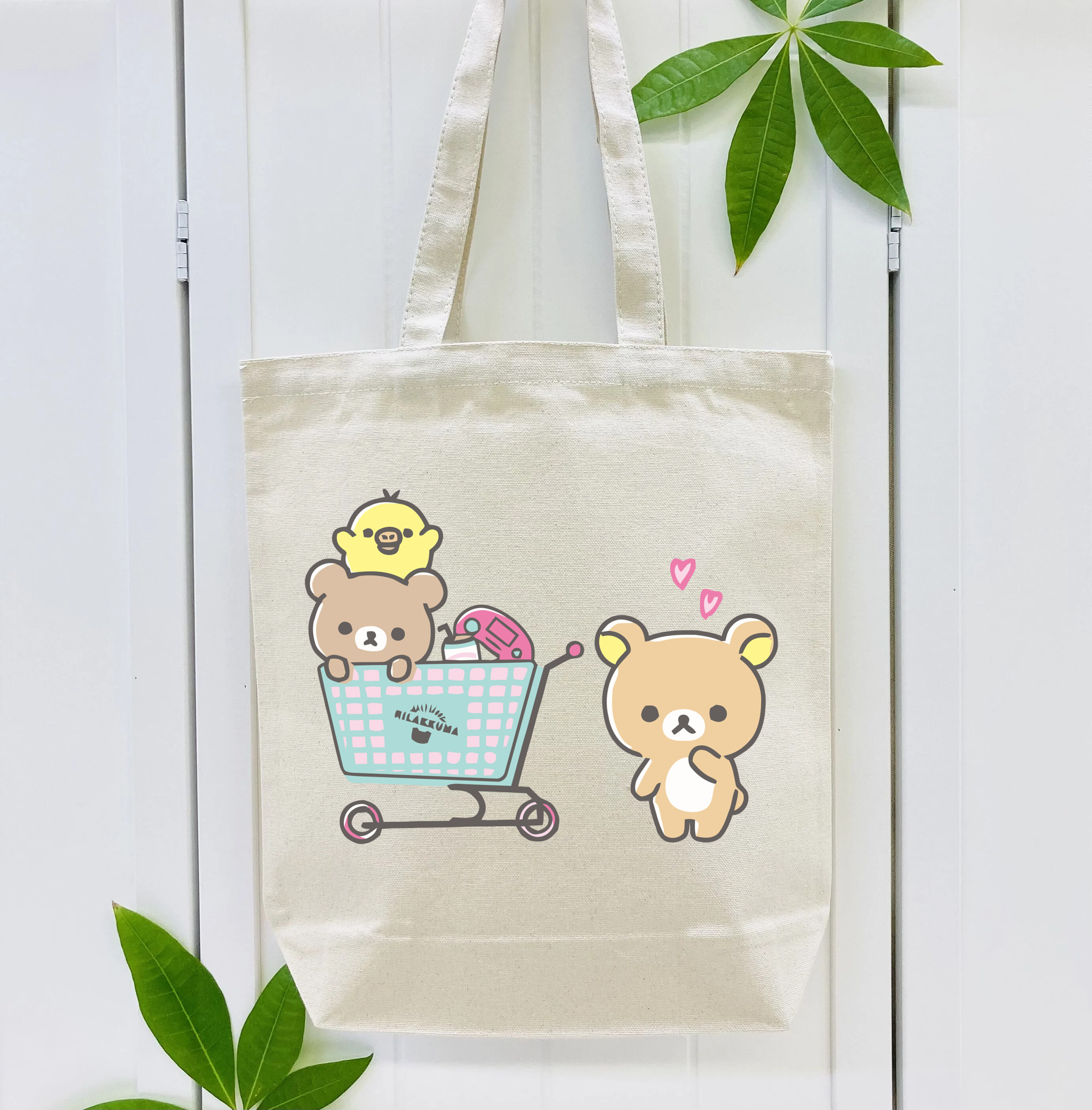 リラックマ リラックマ キイロイトリ Rilakkuma Korilakkuma Kiiroitori 縦型キャンバス生地手提げバッグ　トートバッグ