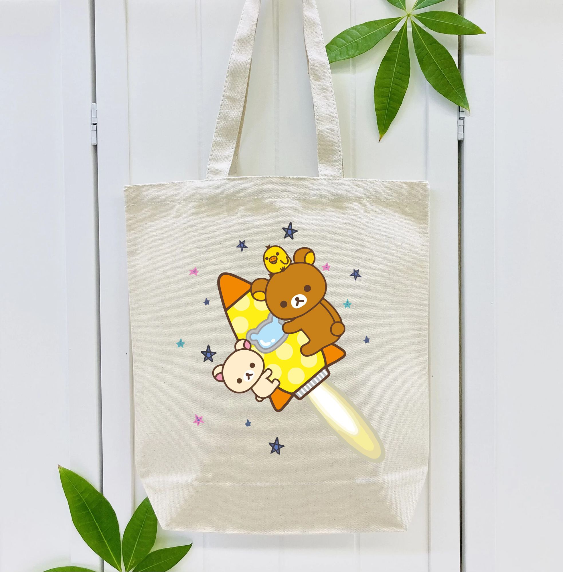 リラックマ リラックマ キイロイトリ Rilakkuma Korilakkuma Kiiroitori 縦型キャンバス生地手提げバッグ　トートバッグ