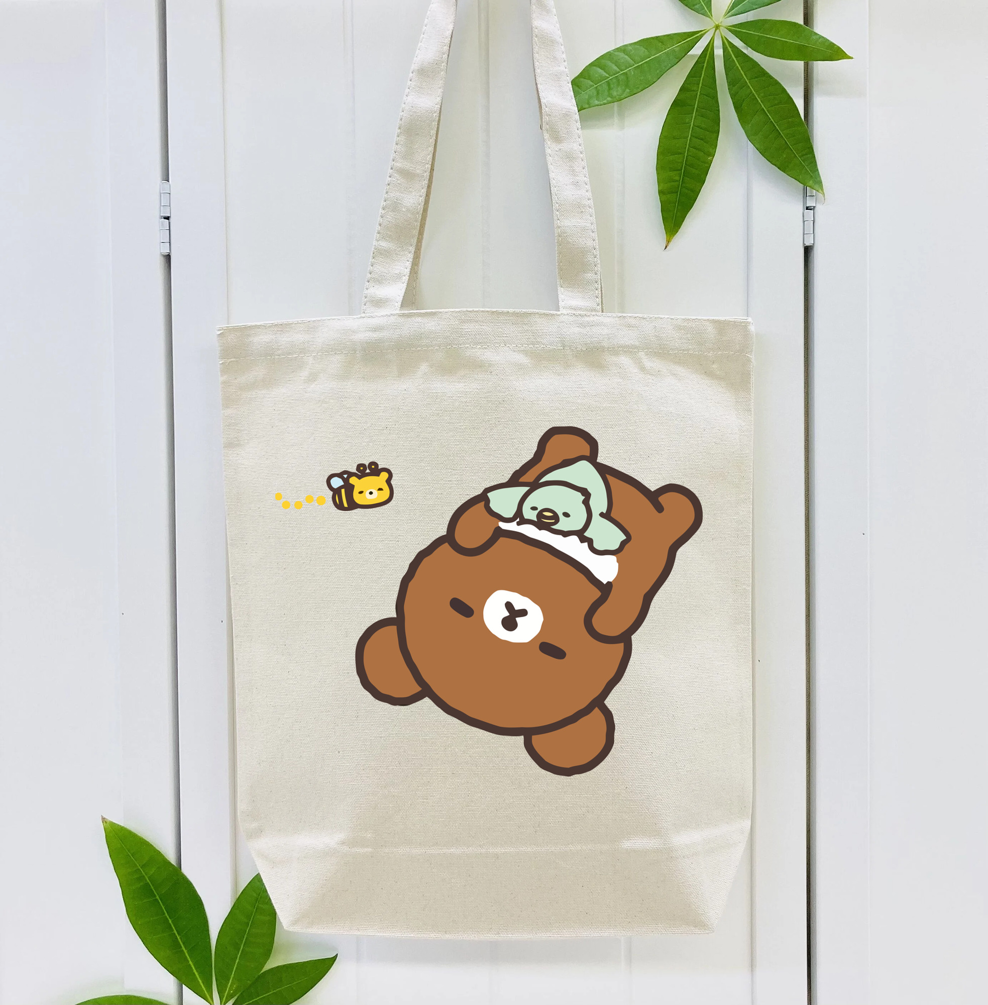 リラックマ リラックマ キイロイトリ Rilakkuma Korilakkuma Kiiroitori 縦型キャンバス生地手提げバッグ　トートバッグ