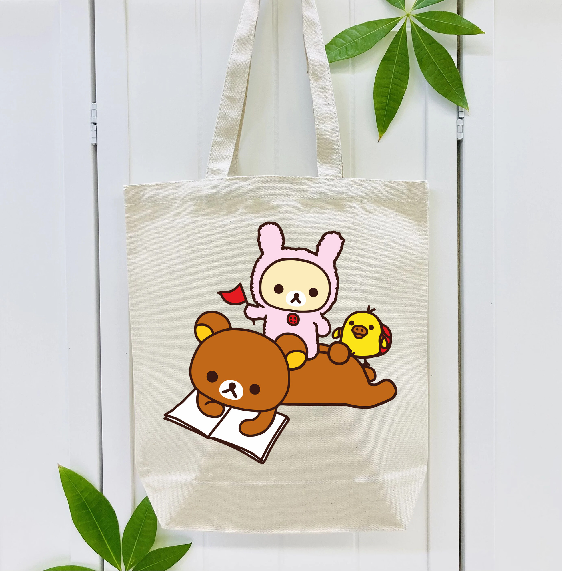リラックマ リラックマ キイロイトリ Rilakkuma Korilakkuma Kiiroitori 縦型キャンバス生地手提げバッグ　トートバッグ