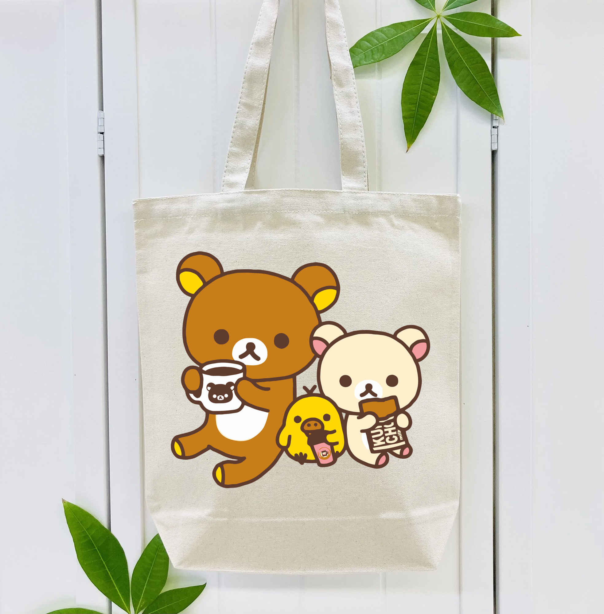 リラックマ リラックマ キイロイトリ Rilakkuma Korilakkuma Kiiroitori 縦型キャンバス生地手提げバッグ　トートバッグ