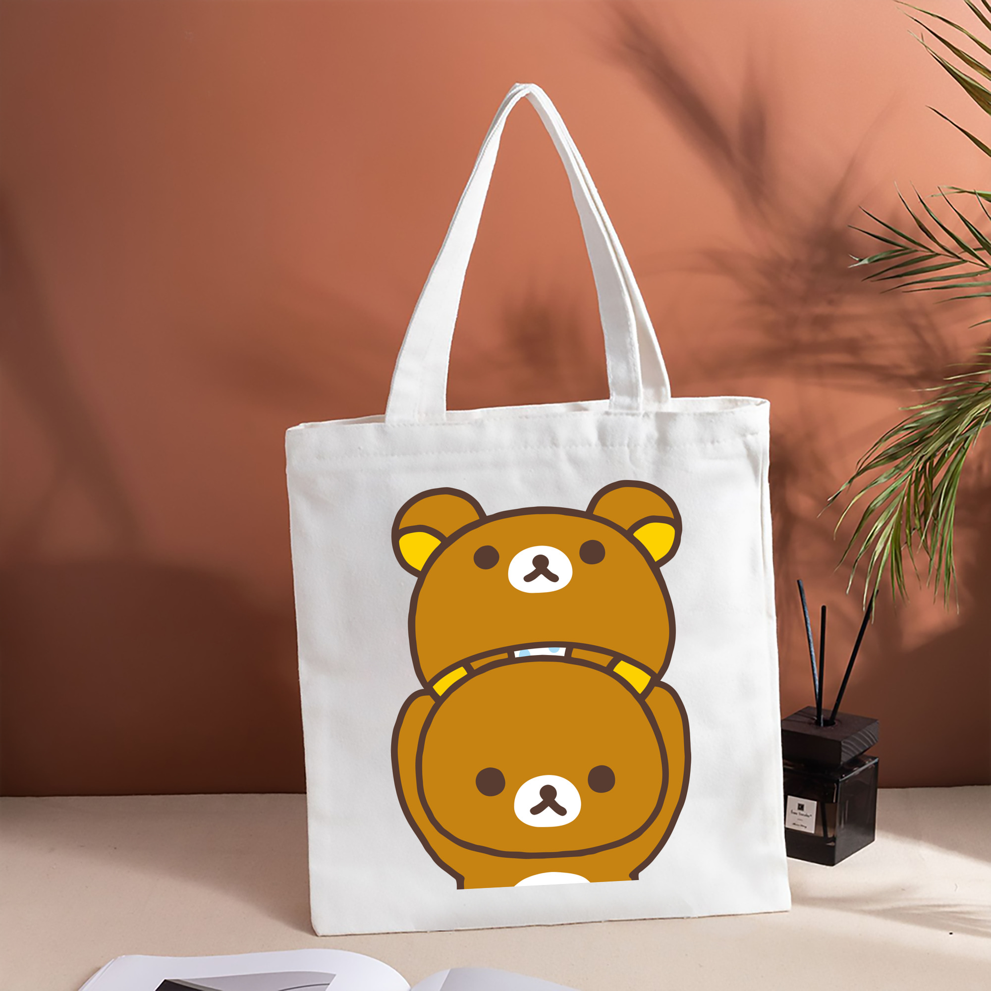 リラックマ リラックマ キイロイトリ Rilakkuma Korilakkuma Kiiroitori 縦型キャンバス生地手提げバッグ　トートバッグ