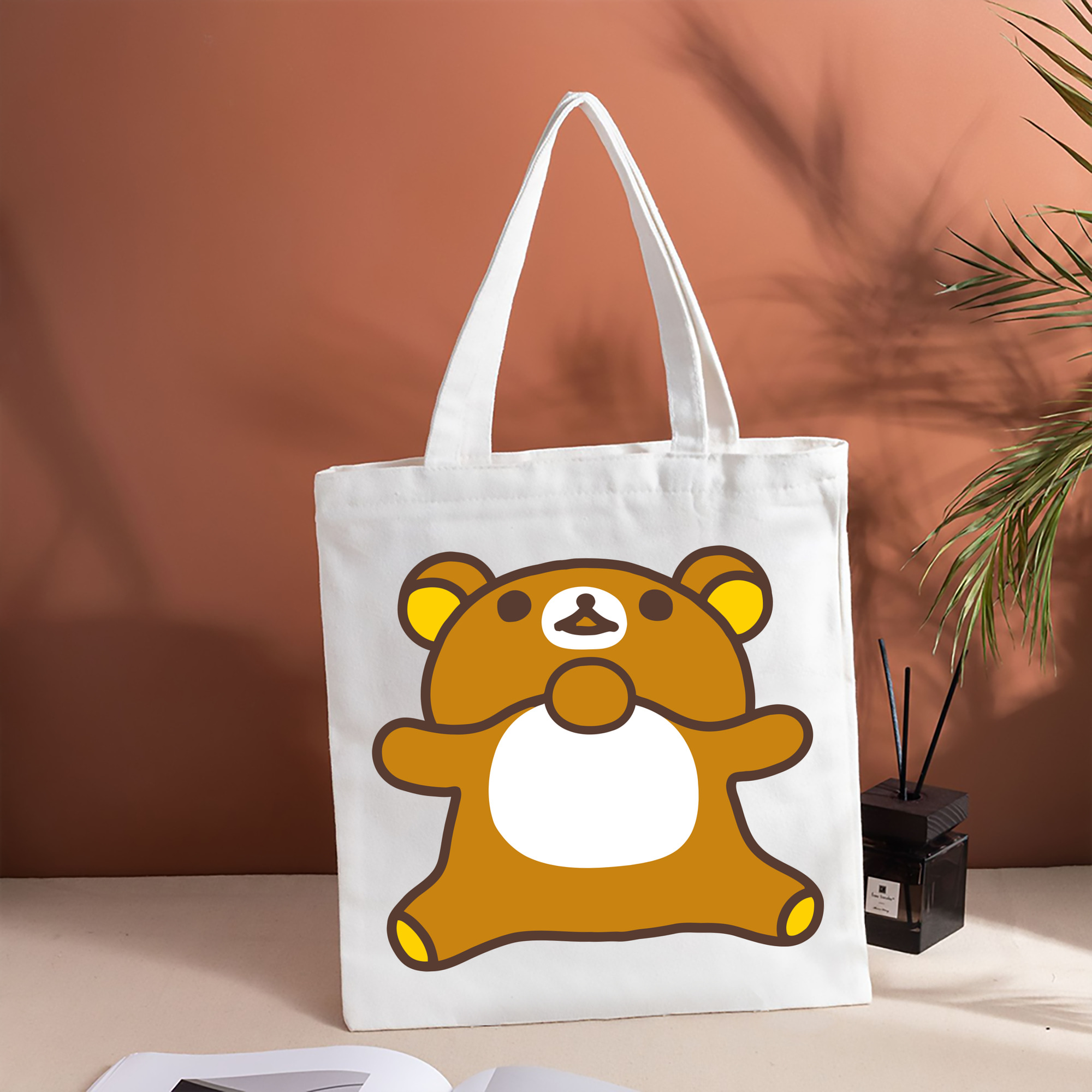 リラックマ リラックマ キイロイトリ Rilakkuma Korilakkuma Kiiroitori 縦型キャンバス生地手提げバッグ　トートバッグ
