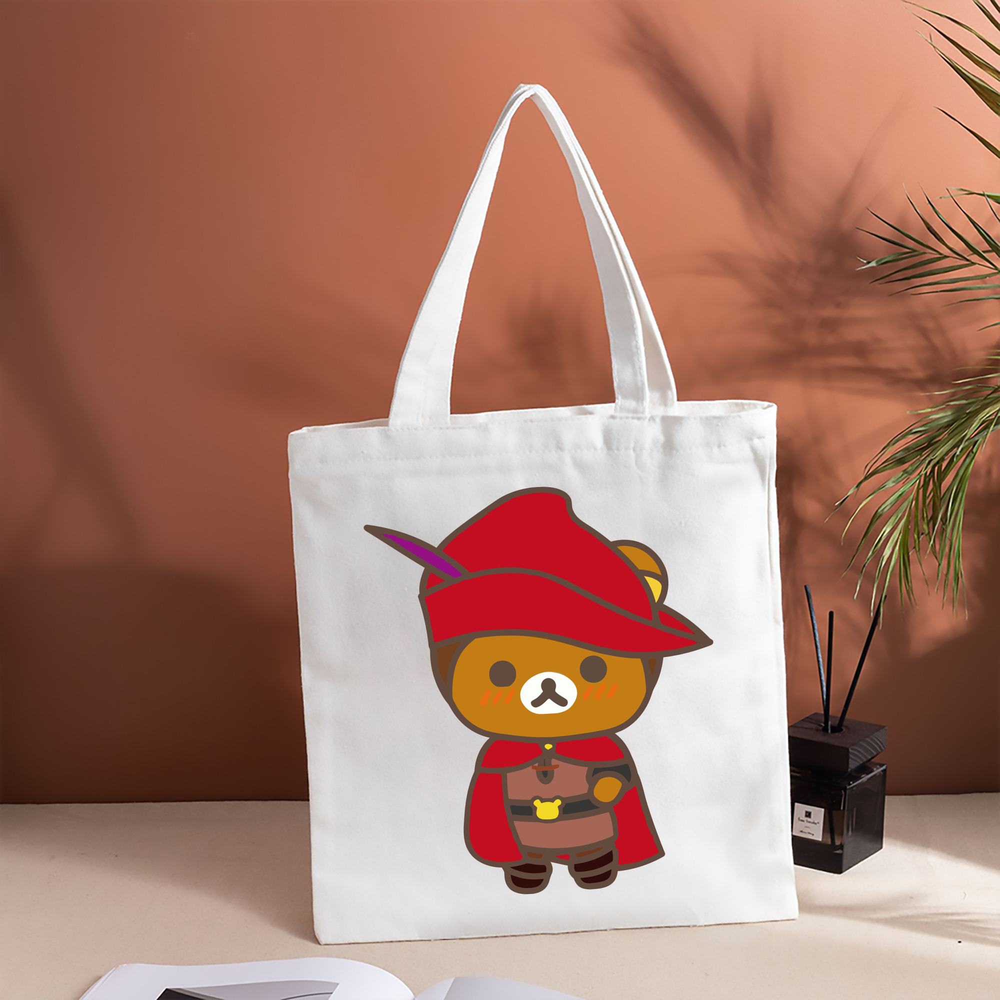 リラックマ リラックマ キイロイトリ Rilakkuma Korilakkuma Kiiroitori 縦型キャンバス生地手提げバッグ　トートバッグ
