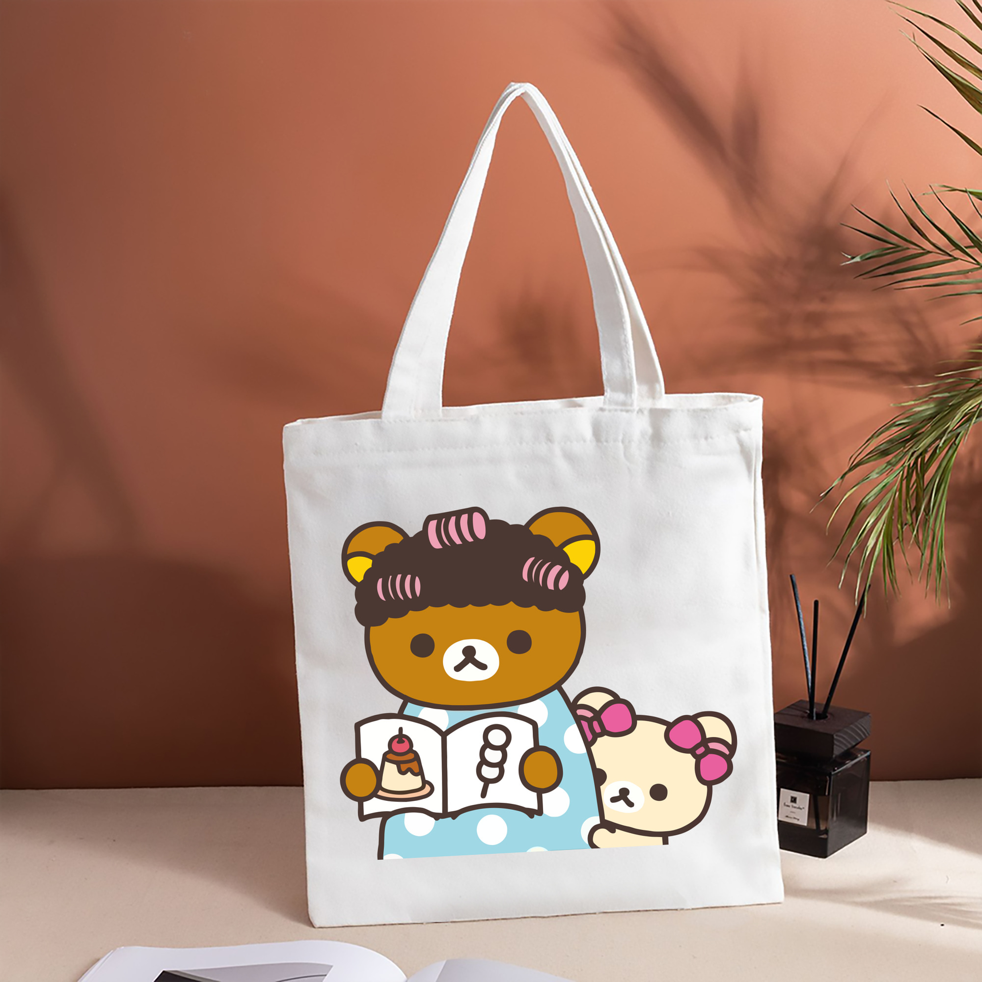 リラックマ リラックマ キイロイトリ Rilakkuma Korilakkuma Kiiroitori 縦型キャンバス生地手提げバッグ　トートバッグ