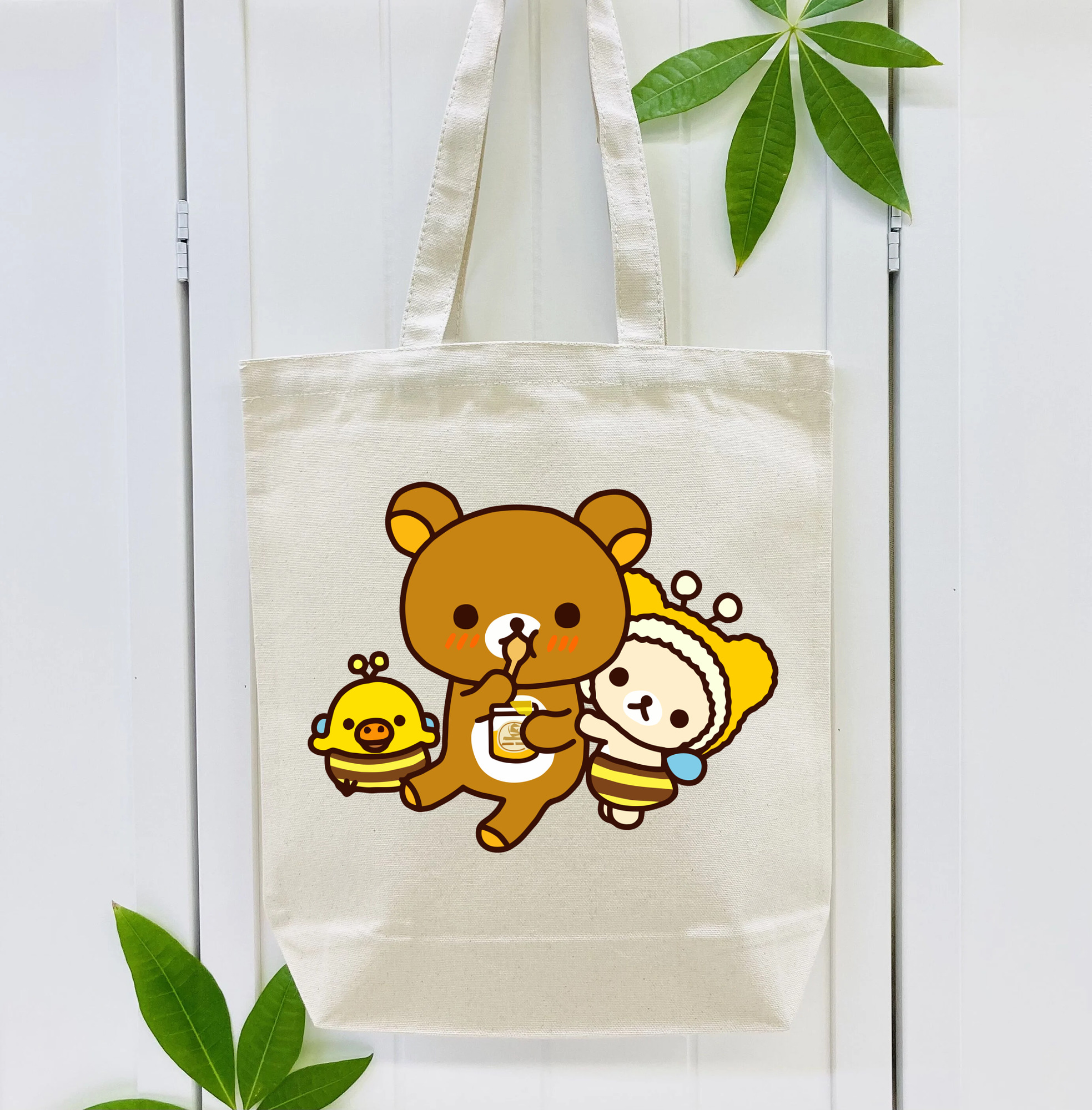 リラックマ リラックマ キイロイトリ Rilakkuma Korilakkuma Kiiroitori 縦型キャンバス生地手提げバッグ　トートバッグ