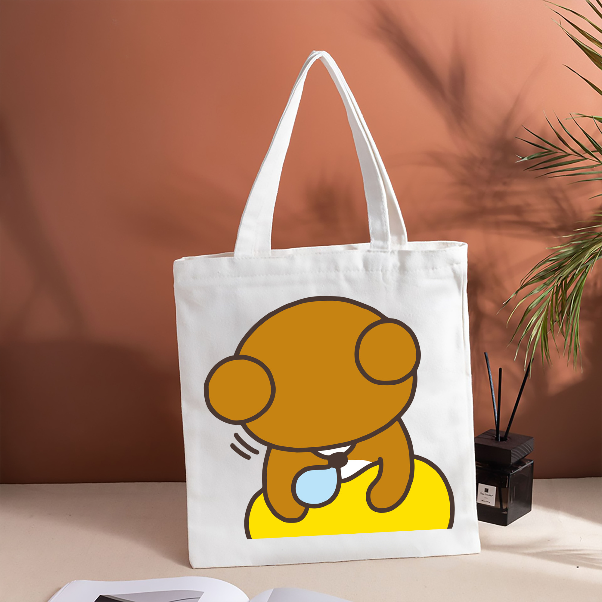 リラックマ リラックマ キイロイトリ Rilakkuma Korilakkuma Kiiroitori 縦型キャンバス生地手提げバッグ　トートバッグ