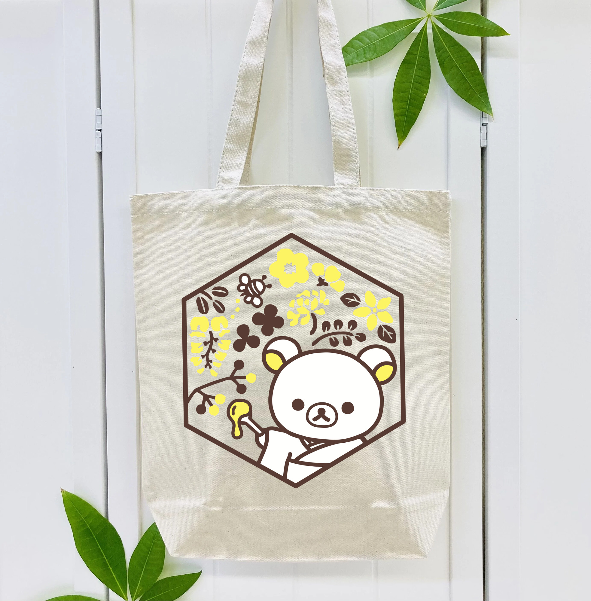 リラックマ リラックマ キイロイトリ Rilakkuma Korilakkuma Kiiroitori 縦型キャンバス生地手提げバッグ　トートバッグ
