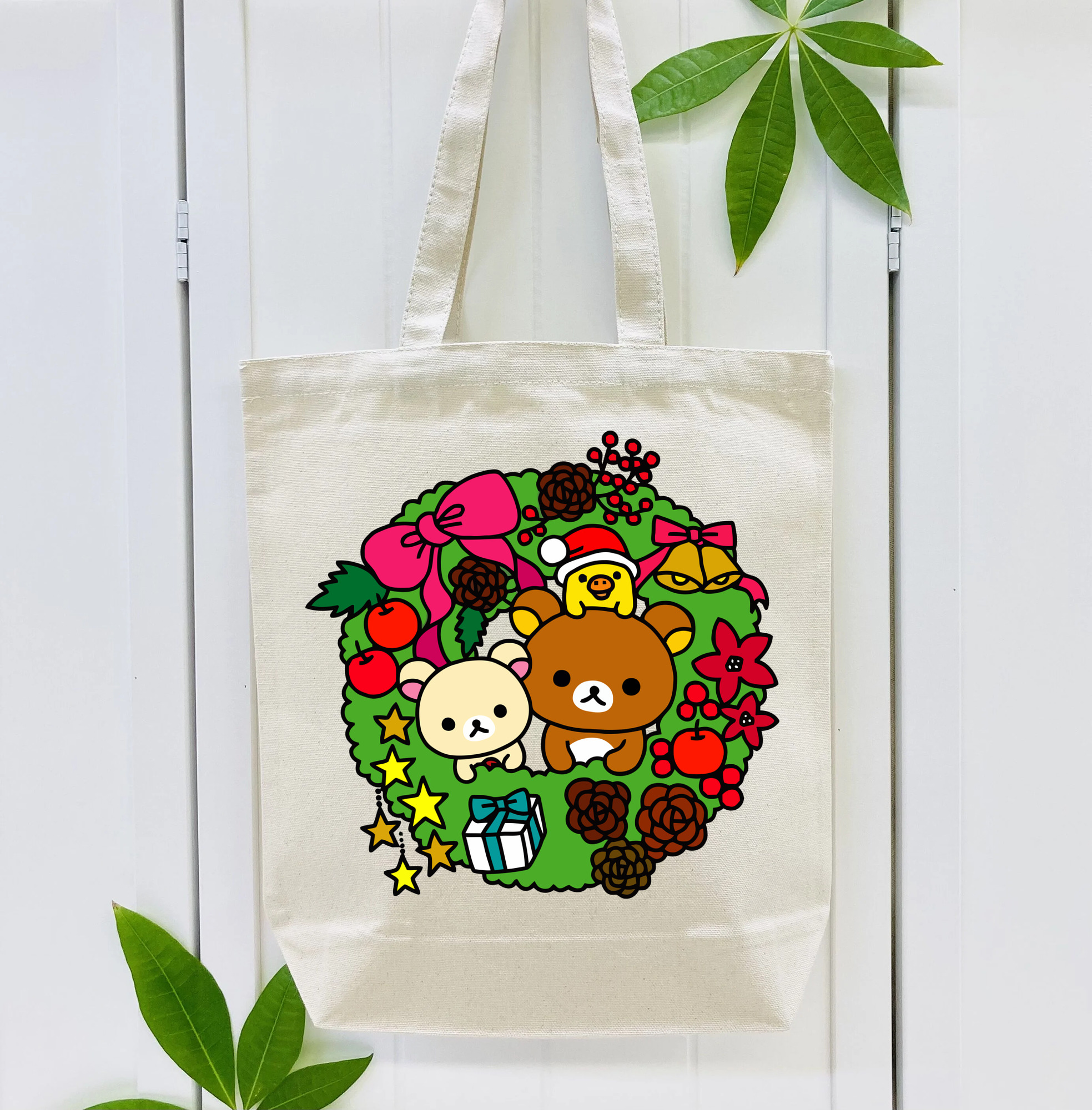 リラックマ リラックマ キイロイトリ Rilakkuma Korilakkuma Kiiroitori 縦型キャンバス生地手提げバッグ　トートバッグ