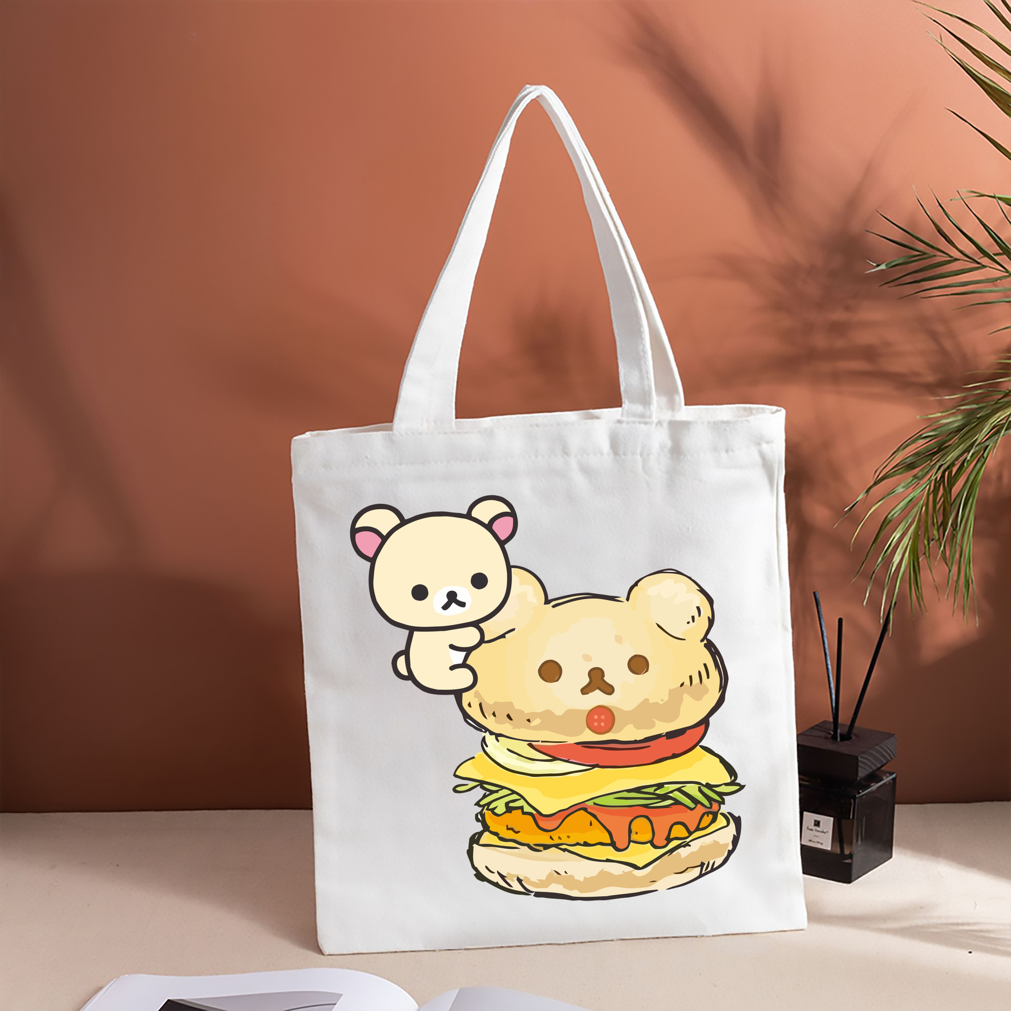 リラックマ リラックマ キイロイトリ Rilakkuma Korilakkuma Kiiroitori 縦型キャンバス生地手提げバッグ　トートバッグ