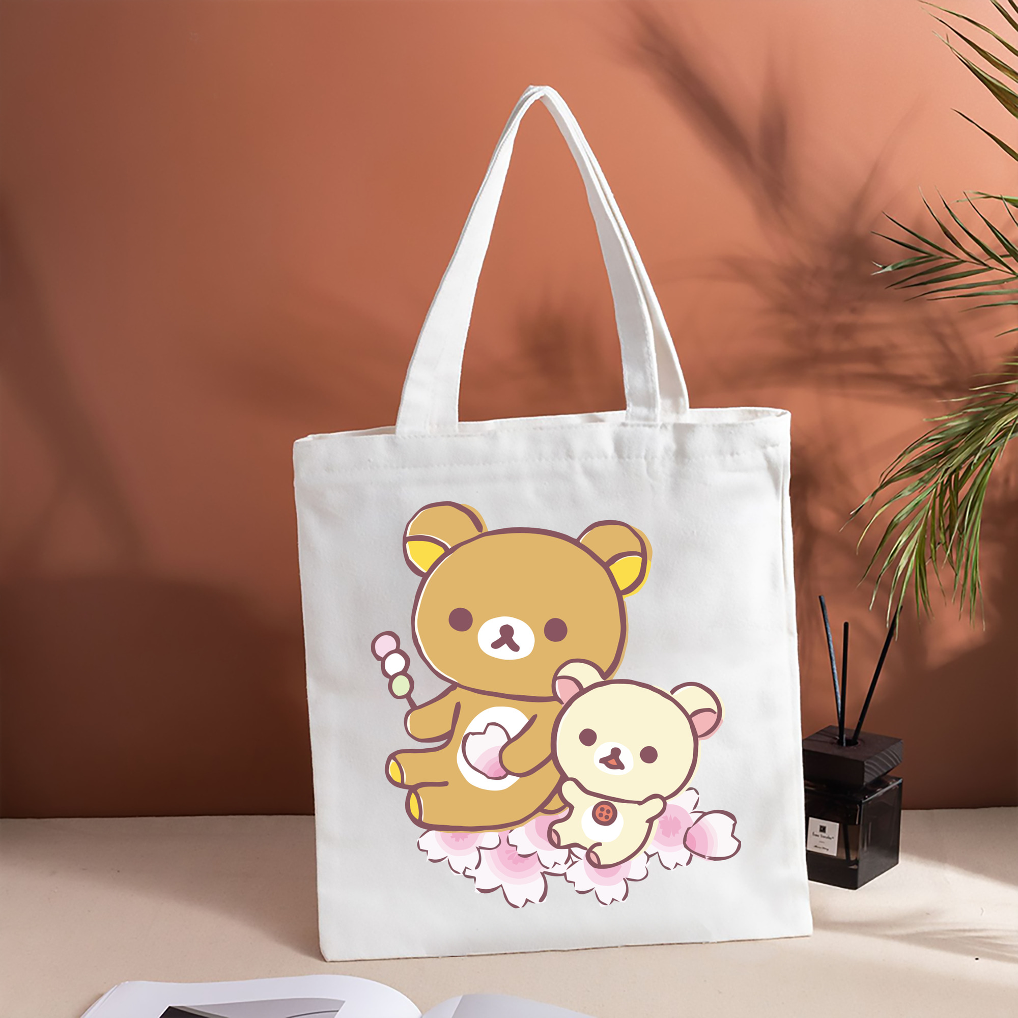 リラックマ リラックマ キイロイトリ Rilakkuma Korilakkuma Kiiroitori 縦型キャンバス生地手提げバッグ　トートバッグ