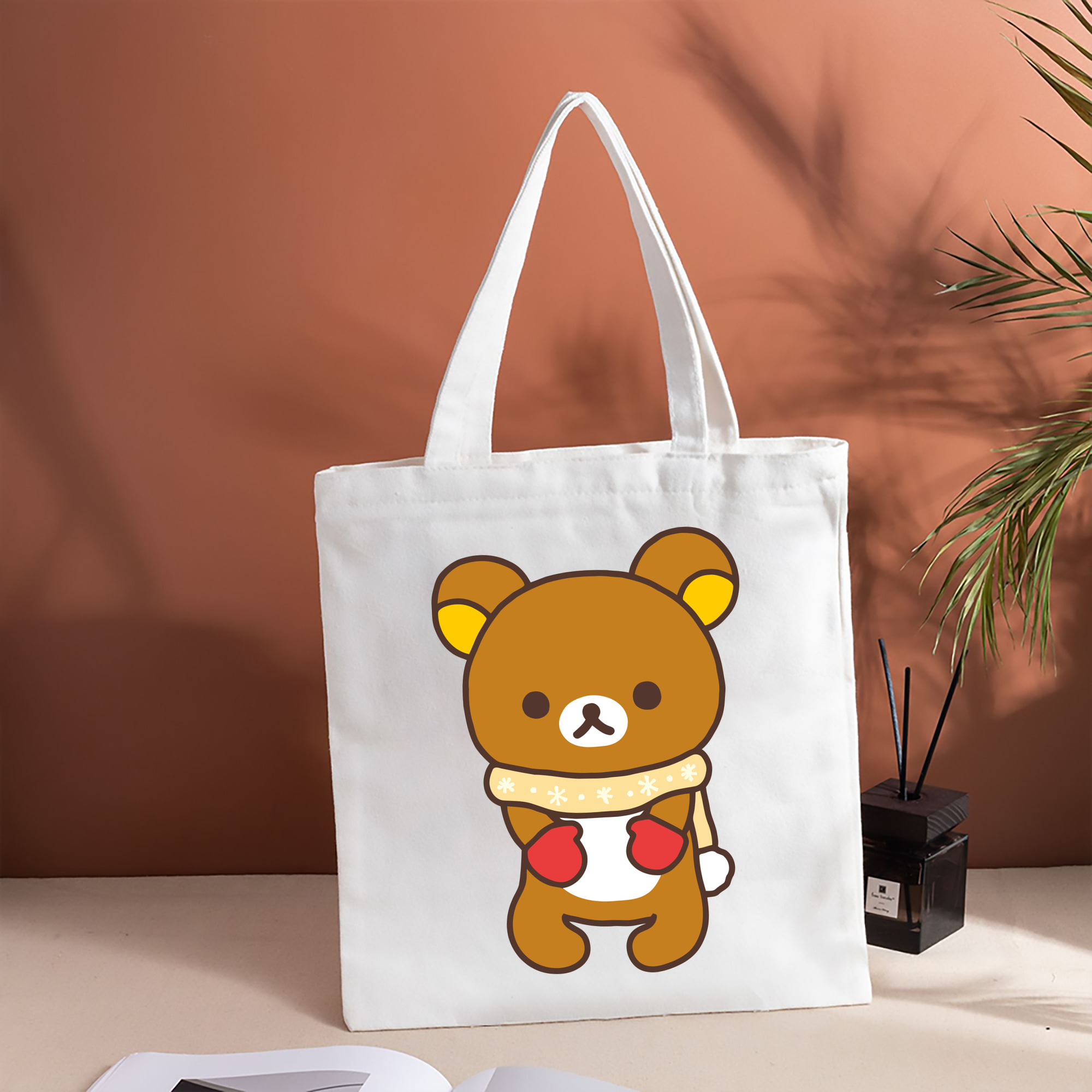リラックマ リラックマ キイロイトリ Rilakkuma Korilakkuma Kiiroitori 縦型キャンバス生地手提げバッグ　トートバッグ
