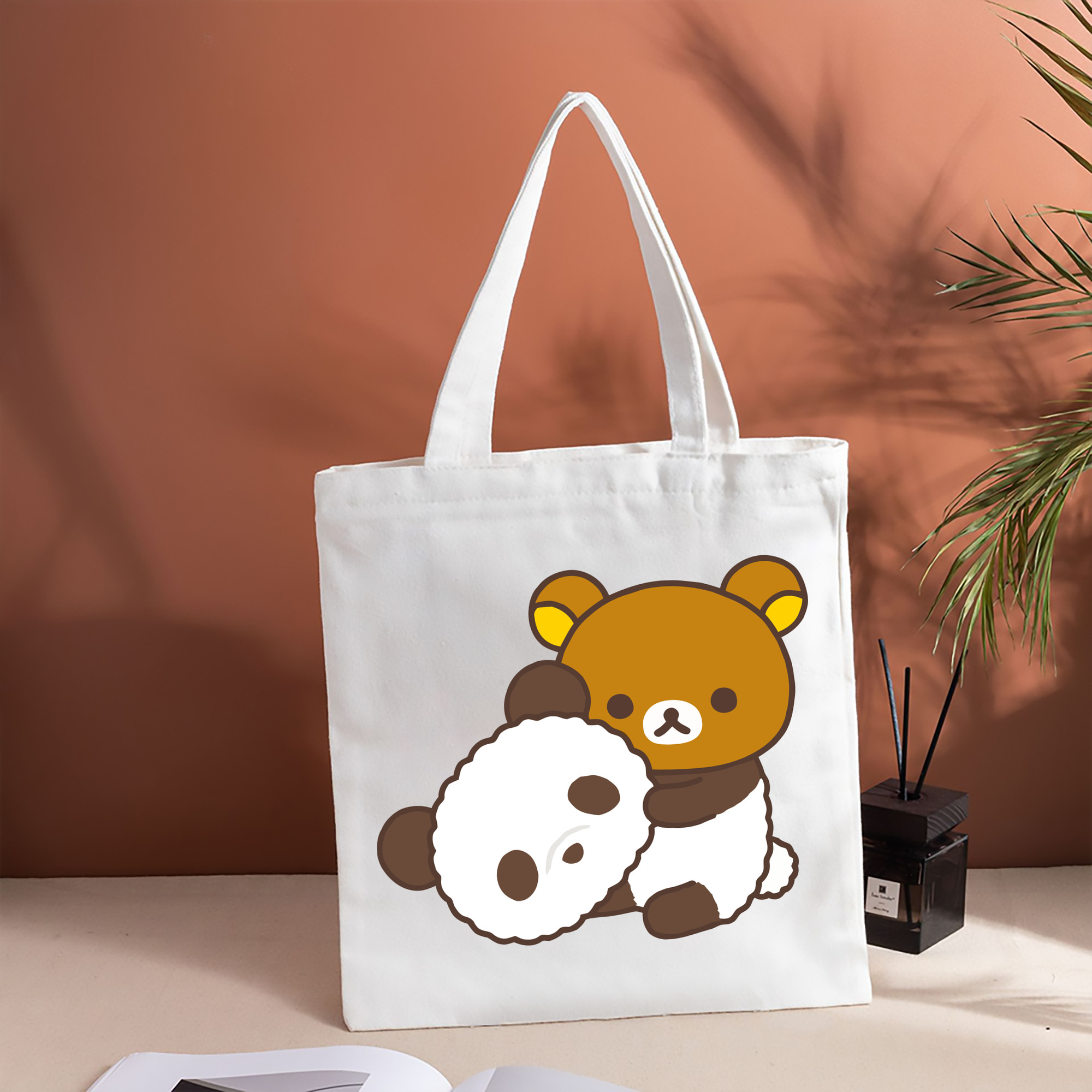 リラックマ リラックマ キイロイトリ Rilakkuma Korilakkuma Kiiroitori 縦型キャンバス生地手提げバッグ　トートバッグ