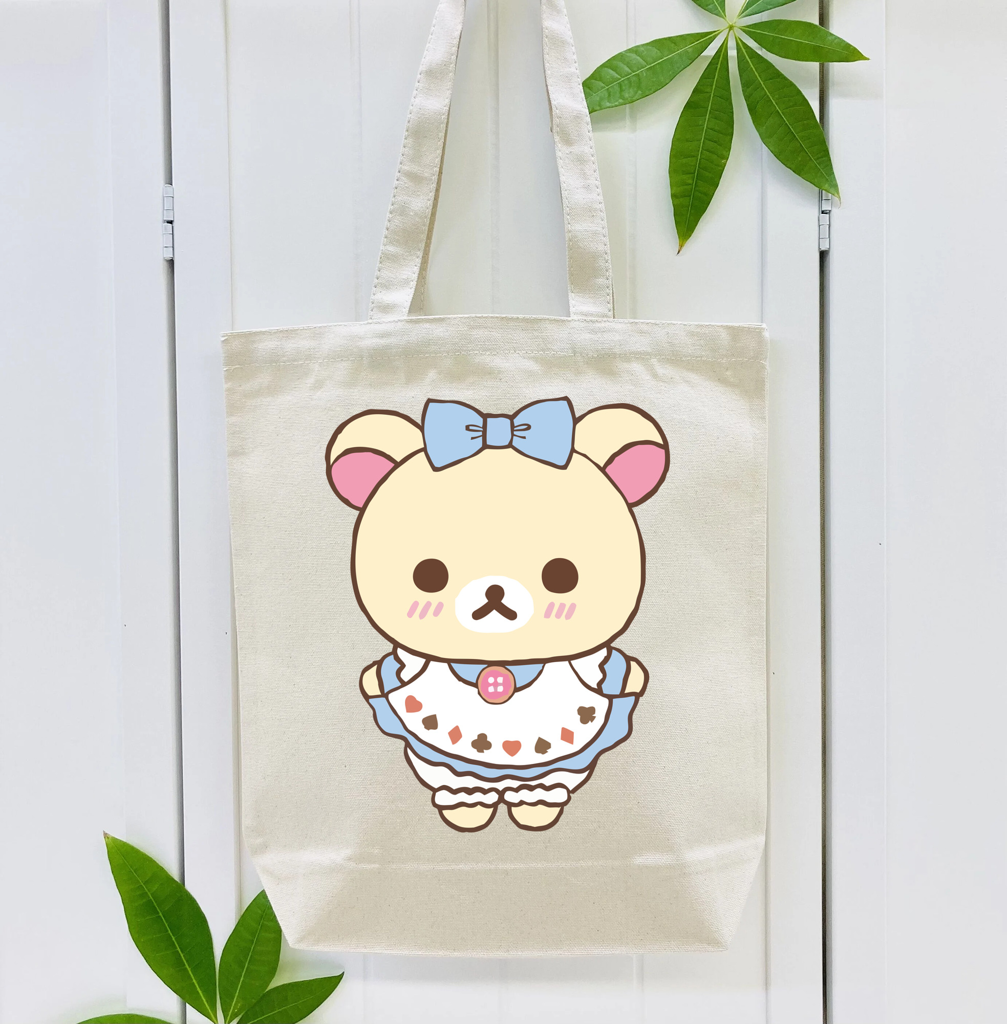 リラックマ リラックマ キイロイトリ Rilakkuma Korilakkuma Kiiroitori 縦型キャンバス生地手提げバッグ　トートバッグ