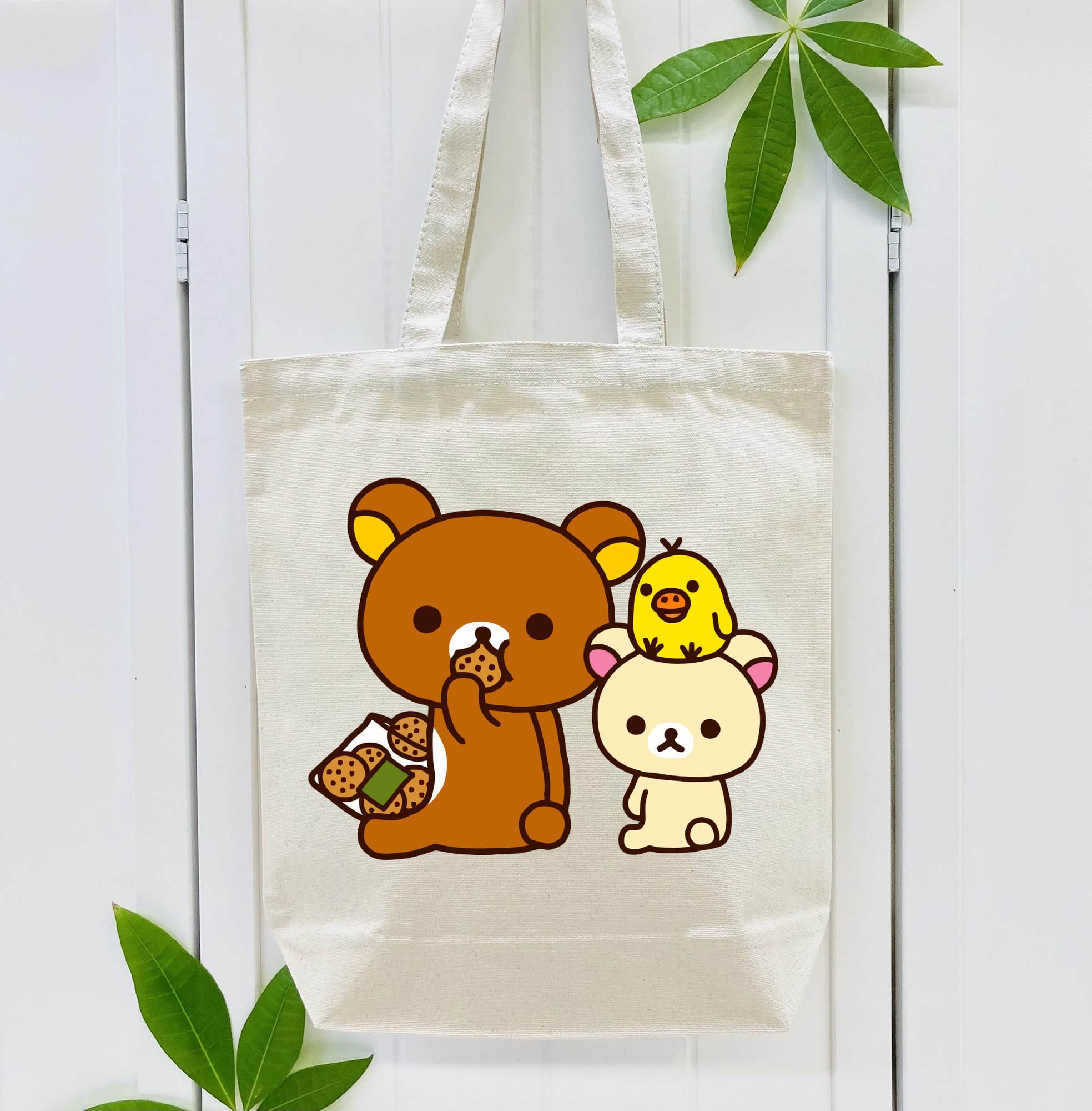 リラックマ リラックマ キイロイトリ Rilakkuma Korilakkuma Kiiroitori 縦型キャンバス生地手提げバッグ　トートバッグ