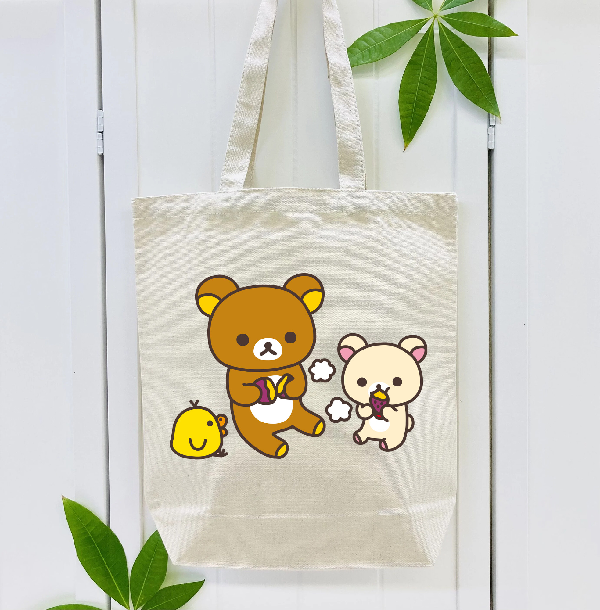 リラックマ リラックマ キイロイトリ Rilakkuma Korilakkuma Kiiroitori 縦型キャンバス生地手提げバッグ　トートバッグ