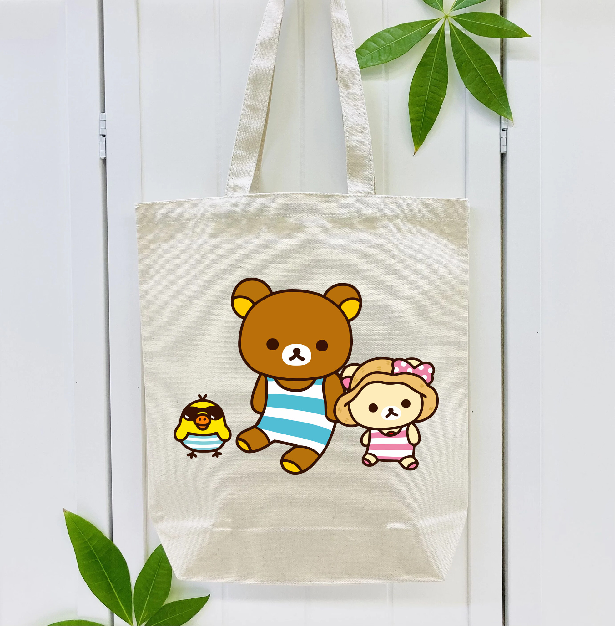 リラックマ リラックマ キイロイトリ Rilakkuma Korilakkuma Kiiroitori 縦型キャンバス生地手提げバッグ　トートバッグ