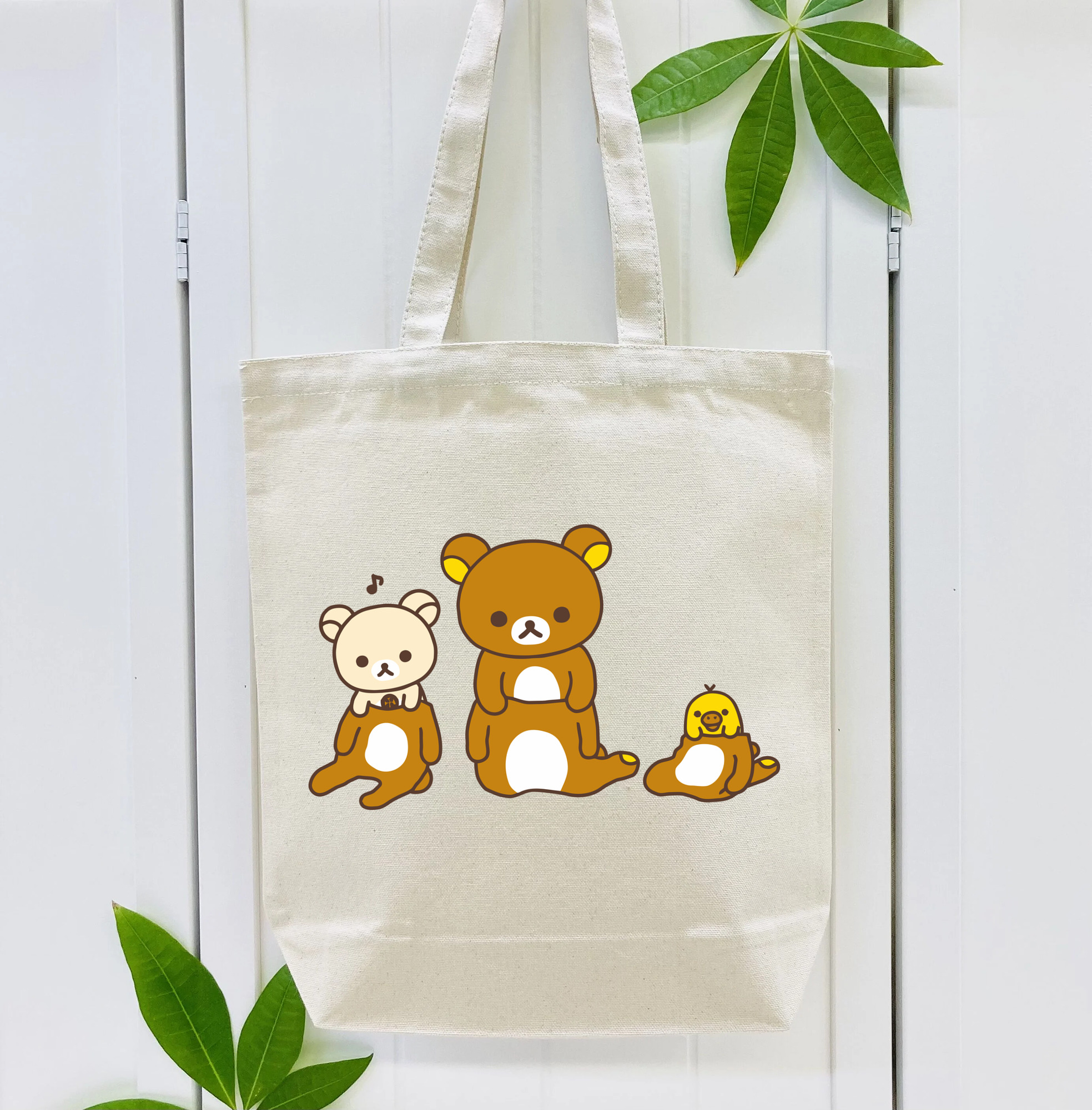 リラックマ リラックマ キイロイトリ Rilakkuma Korilakkuma Kiiroitori 縦型キャンバス生地手提げバッグ　トートバッグ