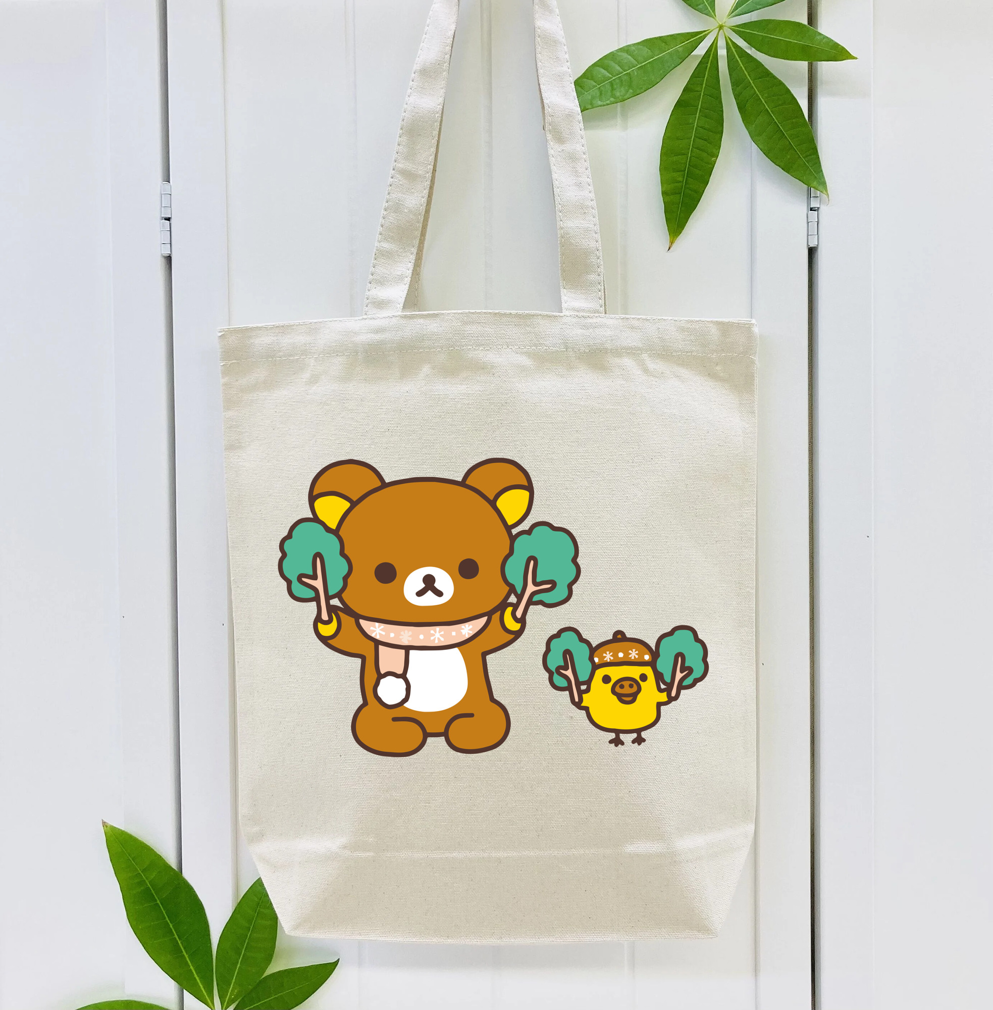 リラックマ リラックマ キイロイトリ Rilakkuma Korilakkuma Kiiroitori 縦型キャンバス生地手提げバッグ　トートバッグ