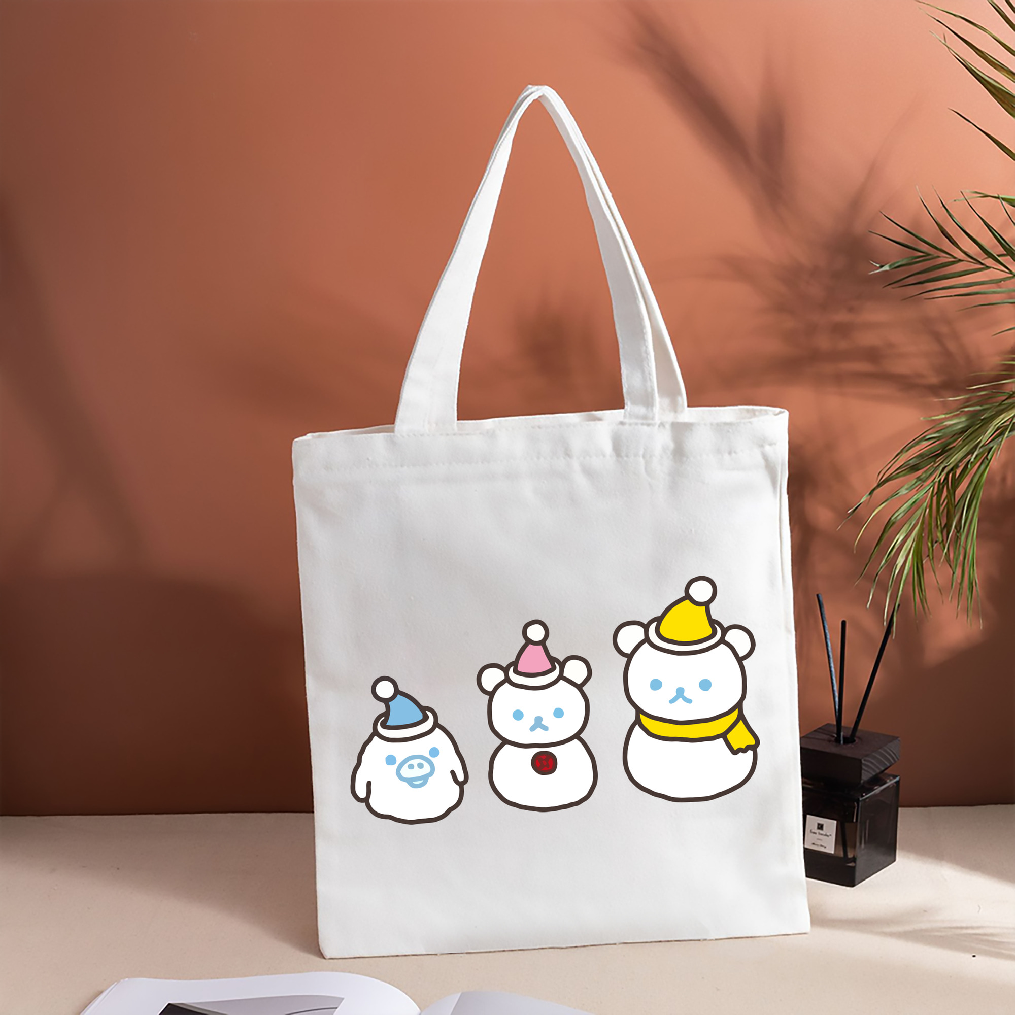リラックマ リラックマ キイロイトリ Rilakkuma Korilakkuma Kiiroitori 縦型キャンバス生地手提げバッグ　トートバッグ