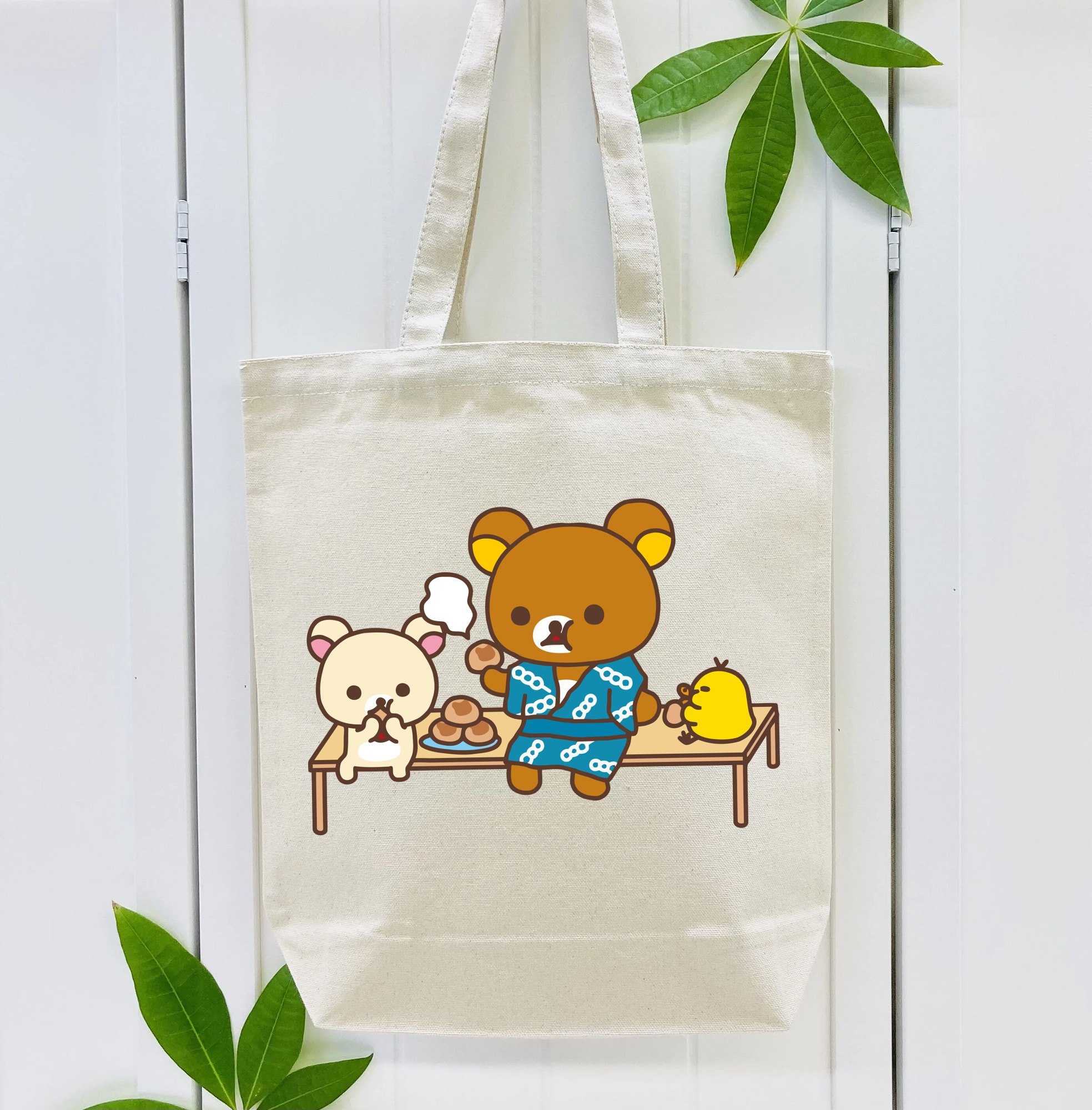 リラックマ リラックマ キイロイトリ Rilakkuma Korilakkuma Kiiroitori 縦型キャンバス生地手提げバッグ　トートバッグ