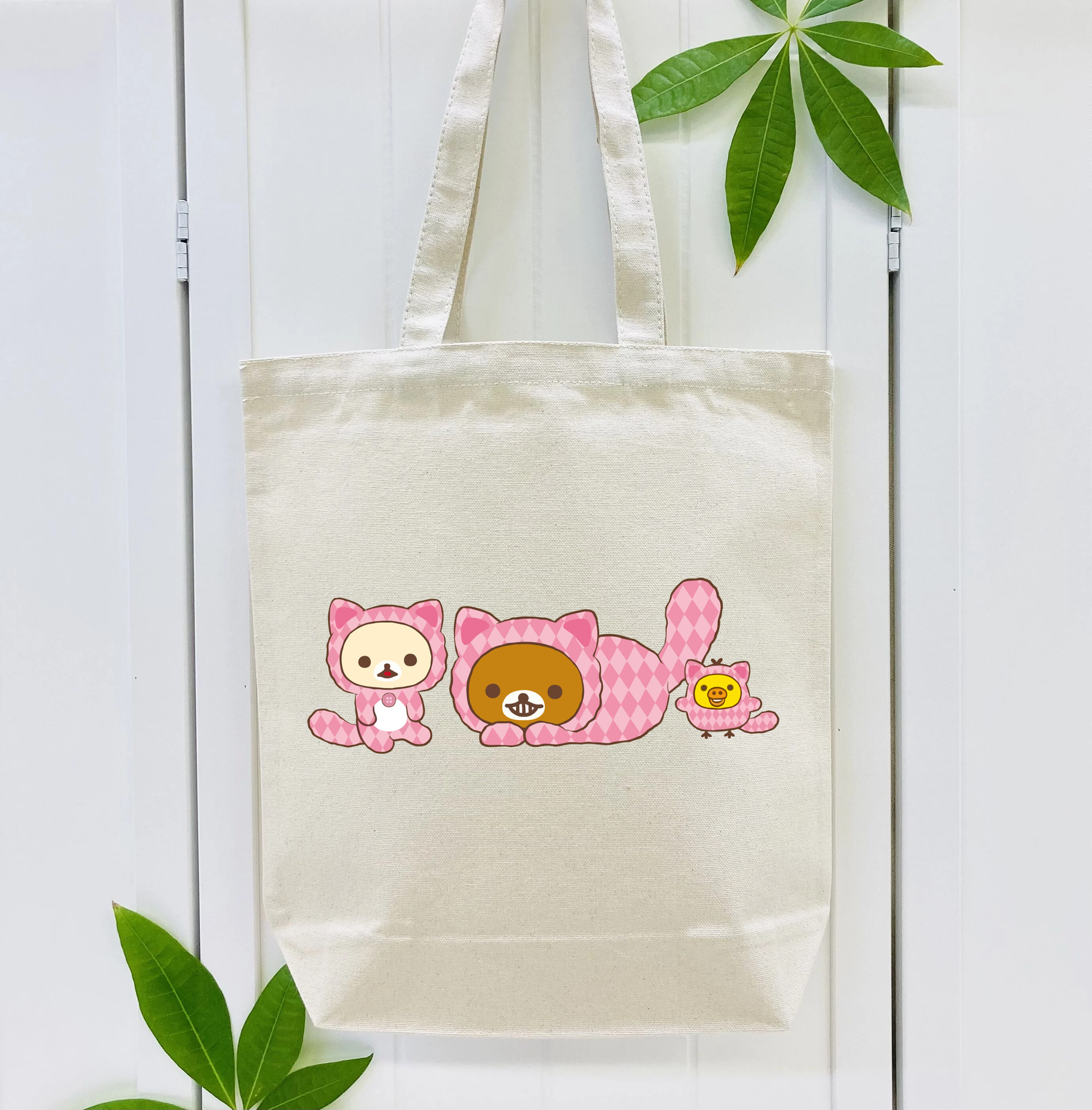 リラックマ リラックマ キイロイトリ Rilakkuma Korilakkuma Kiiroitori 縦型キャンバス生地手提げバッグ　トートバッグ
