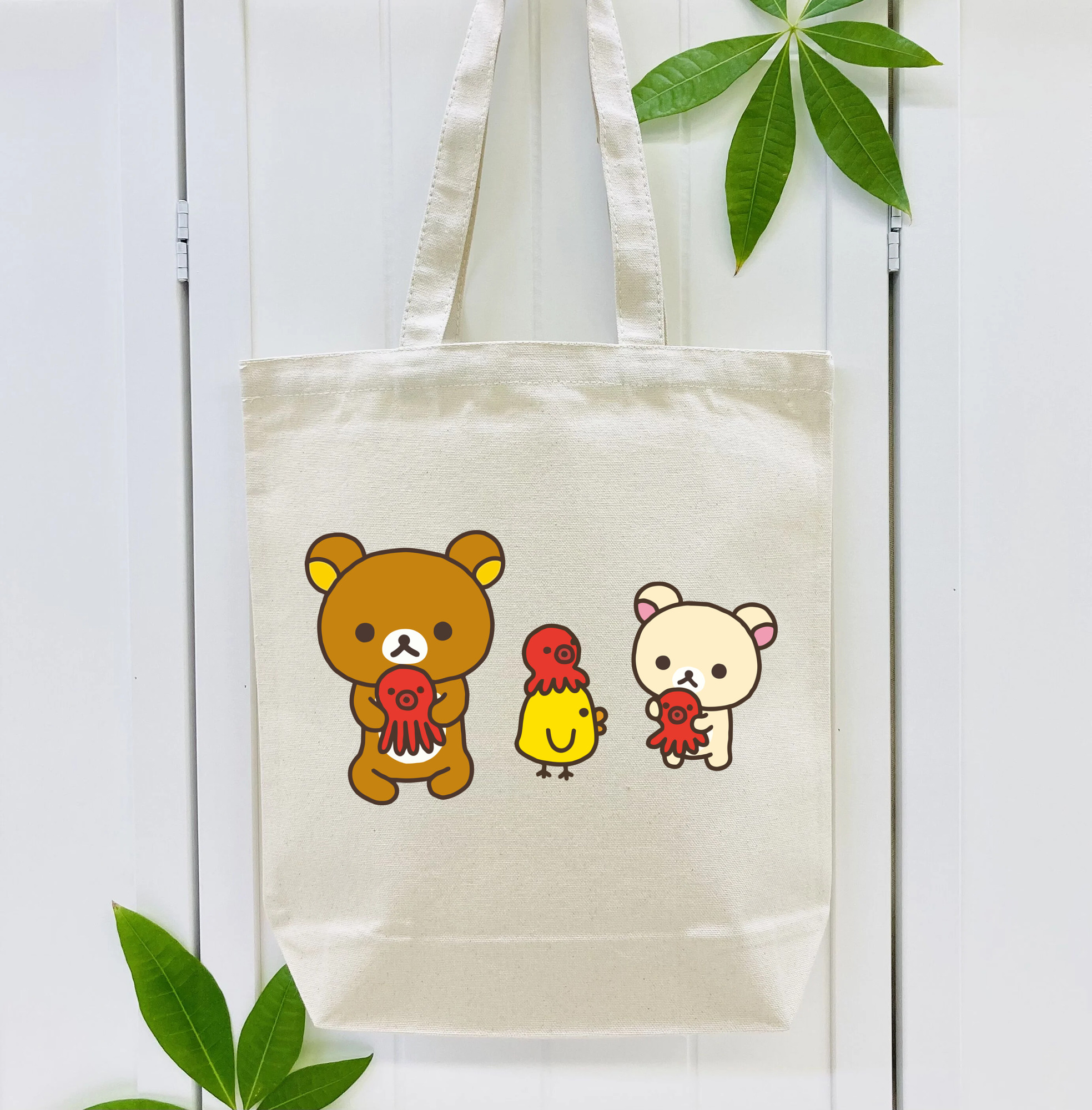 リラックマ リラックマ キイロイトリ Rilakkuma Korilakkuma Kiiroitori 縦型キャンバス生地手提げバッグ　トートバッグ