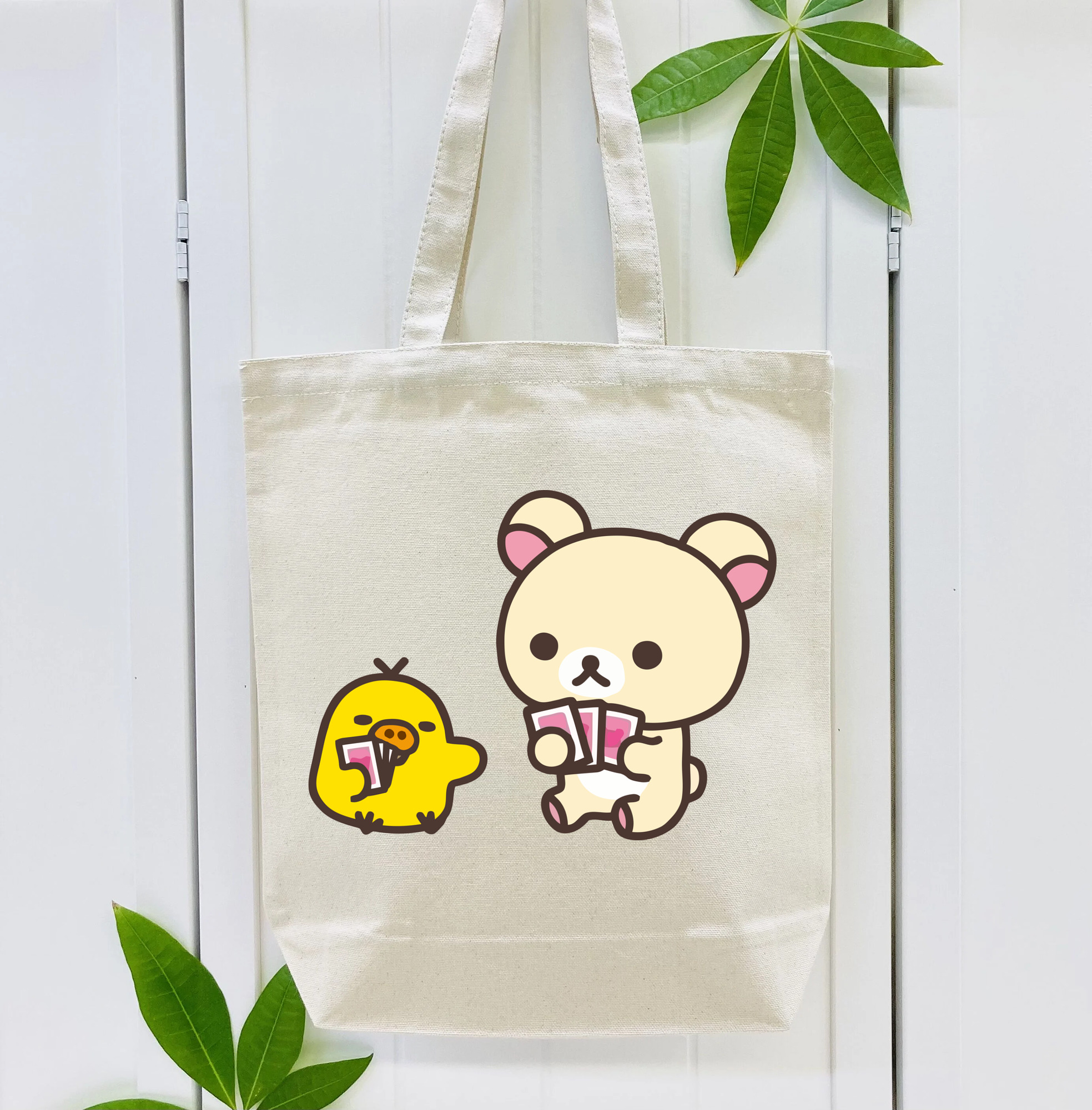 リラックマ リラックマ キイロイトリ Rilakkuma Korilakkuma Kiiroitori 縦型キャンバス生地手提げバッグ　トートバッグ