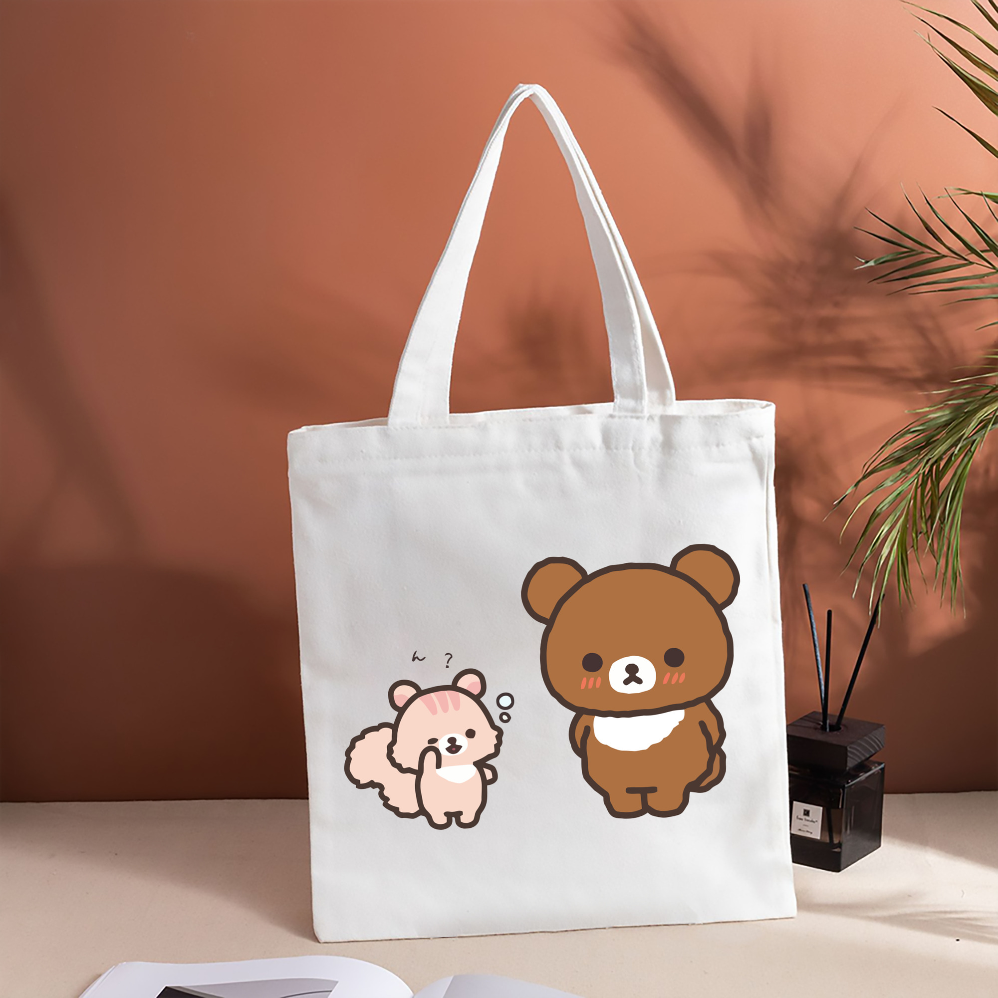 リラックマ リラックマ キイロイトリ Rilakkuma Korilakkuma Kiiroitori 縦型キャンバス生地手提げバッグ　トートバッグ