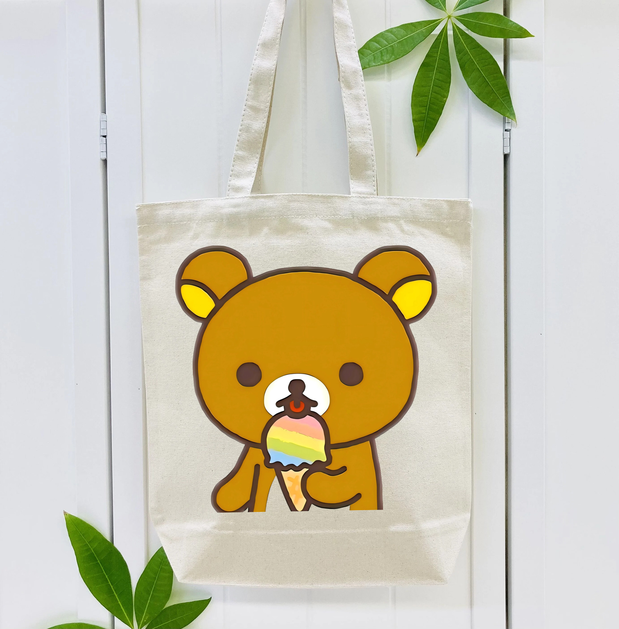 リラックマ リラックマ キイロイトリ Rilakkuma Korilakkuma Kiiroitori 縦型キャンバス生地手提げバッグ　トートバッグ