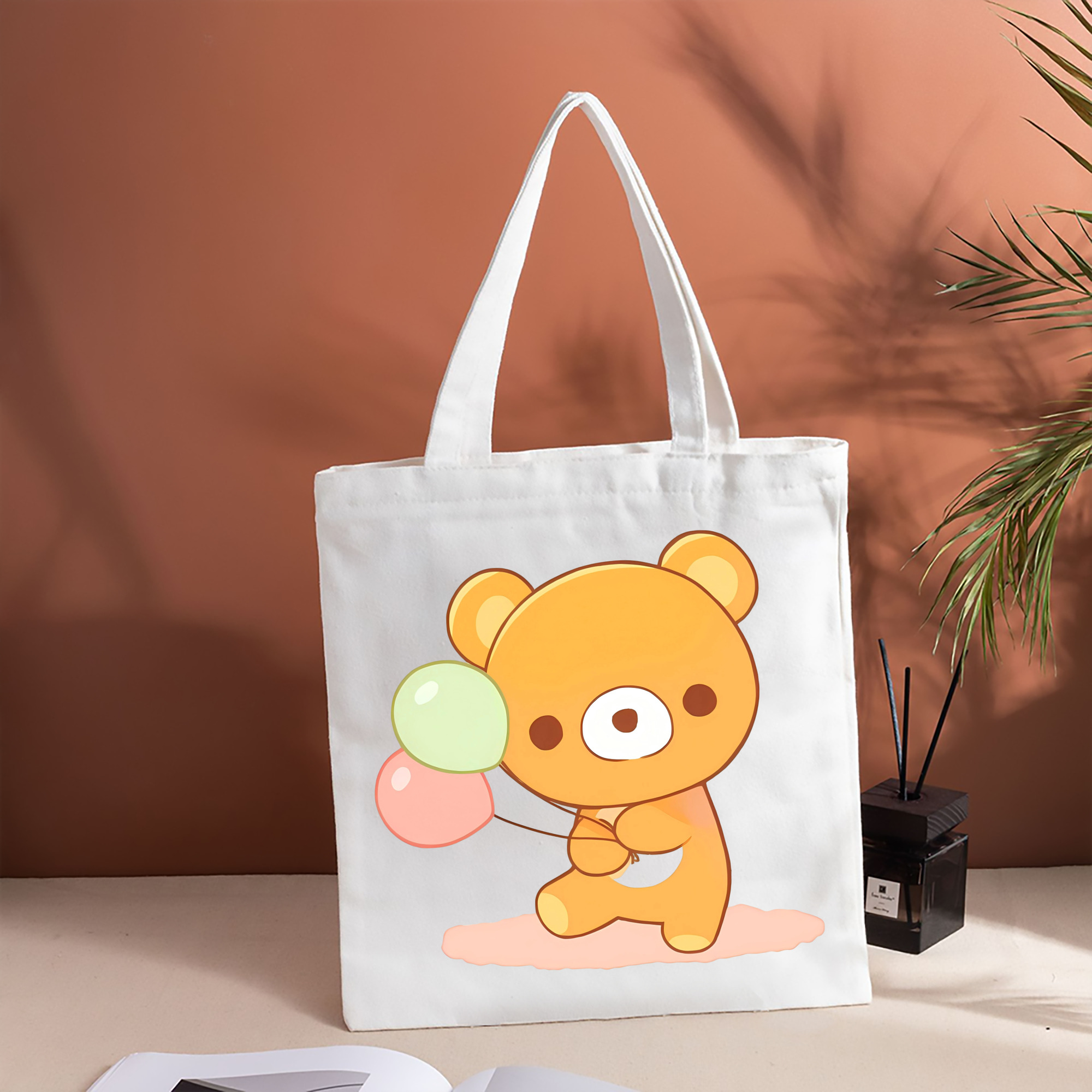 リラックマ リラックマ キイロイトリ Rilakkuma Korilakkuma Kiiroitori 縦型キャンバス生地手提げバッグ　トートバッグ