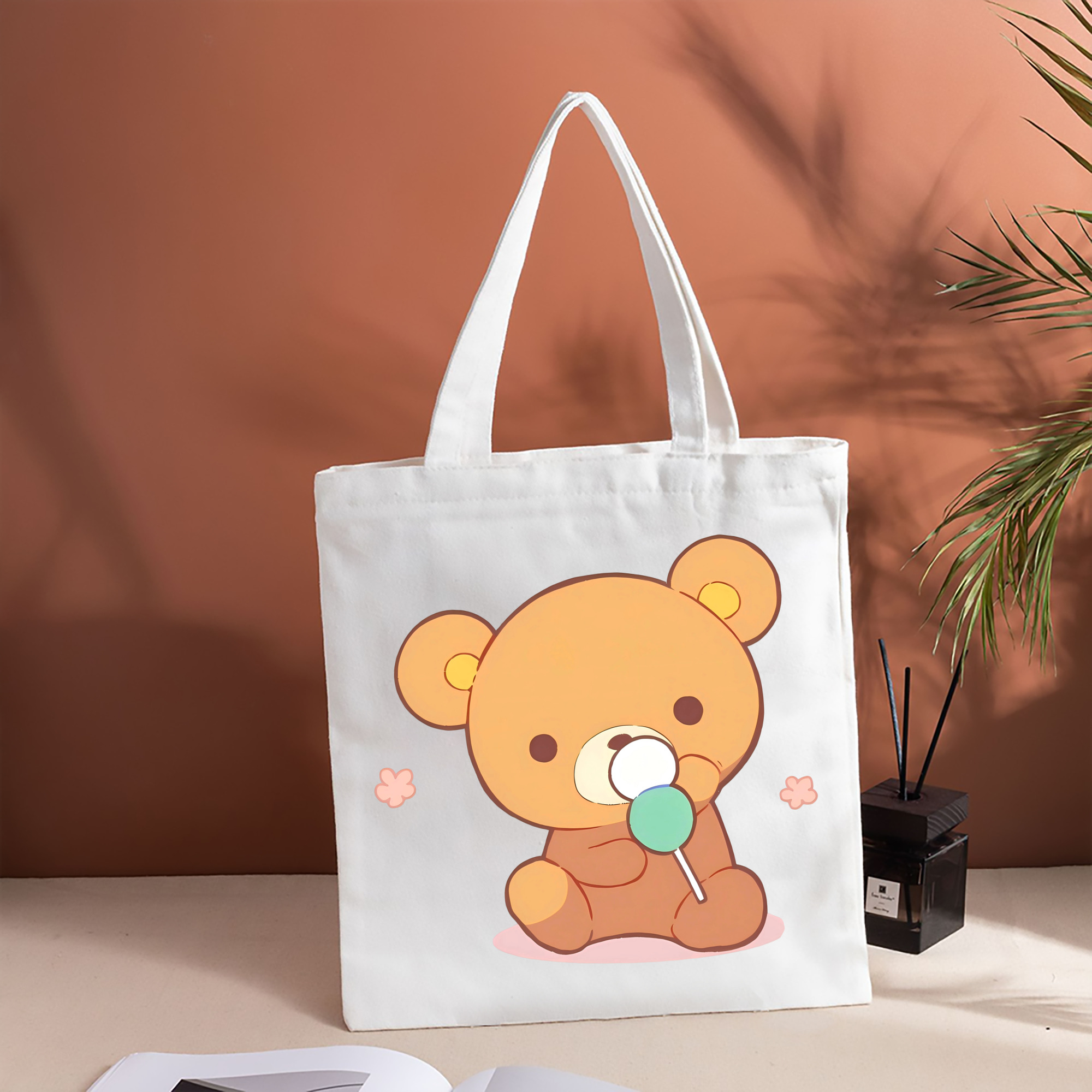 リラックマ リラックマ キイロイトリ Rilakkuma Korilakkuma Kiiroitori 縦型キャンバス生地手提げバッグ　トートバッグ
