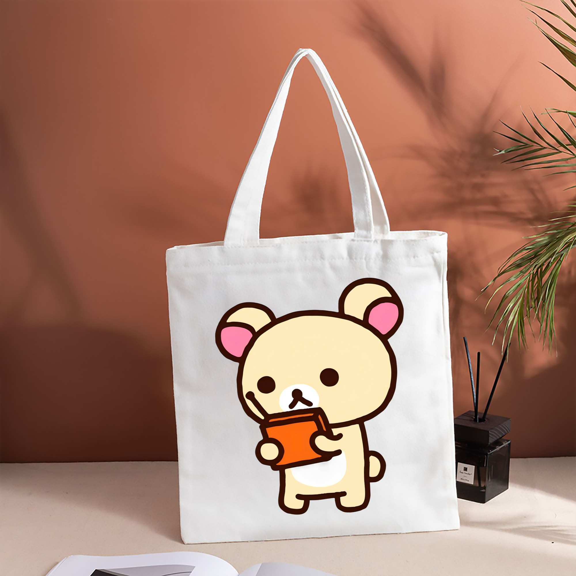 リラックマ リラックマ キイロイトリ Rilakkuma Korilakkuma Kiiroitori 縦型キャンバス生地手提げバッグ　トートバッグ