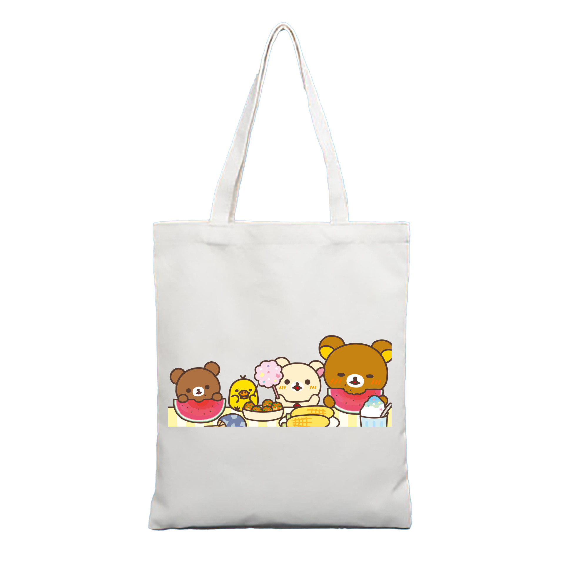 （画像用） リラックマ リラックマ キイロイトリ Rilakkuma Korilakkuma Kiiroitori 縦型キャンバス生地手提げバッグ　トートバッグ