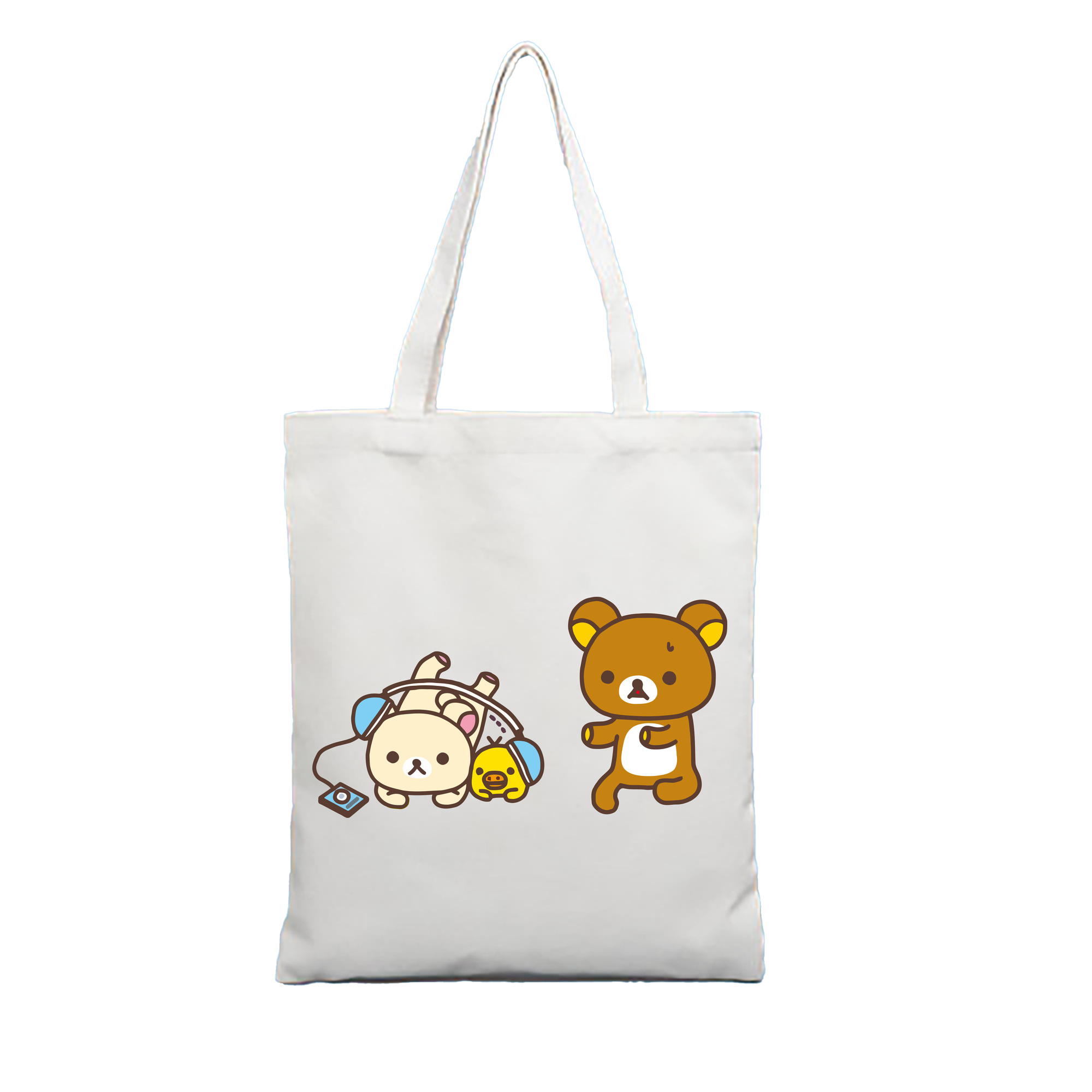 （画像用） リラックマ リラックマ キイロイトリ Rilakkuma Korilakkuma Kiiroitori 縦型キャンバス生地手提げバッグ　トートバッグ