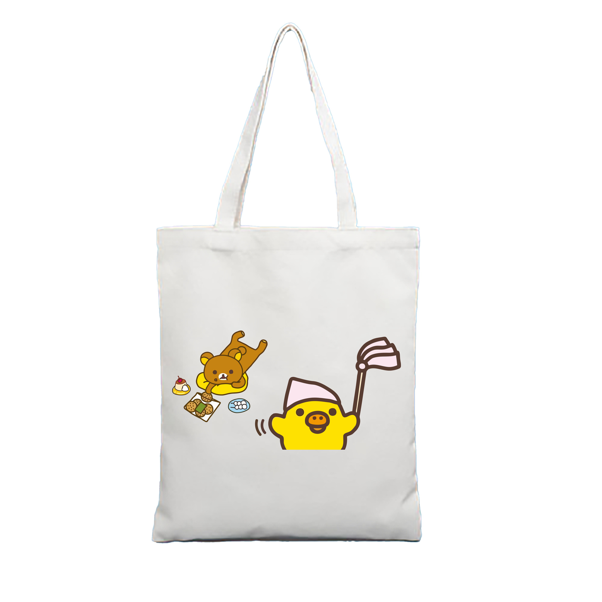 （画像用） リラックマ リラックマ キイロイトリ Rilakkuma Korilakkuma Kiiroitori 縦型キャンバス生地手提げバッグ　トートバッグ