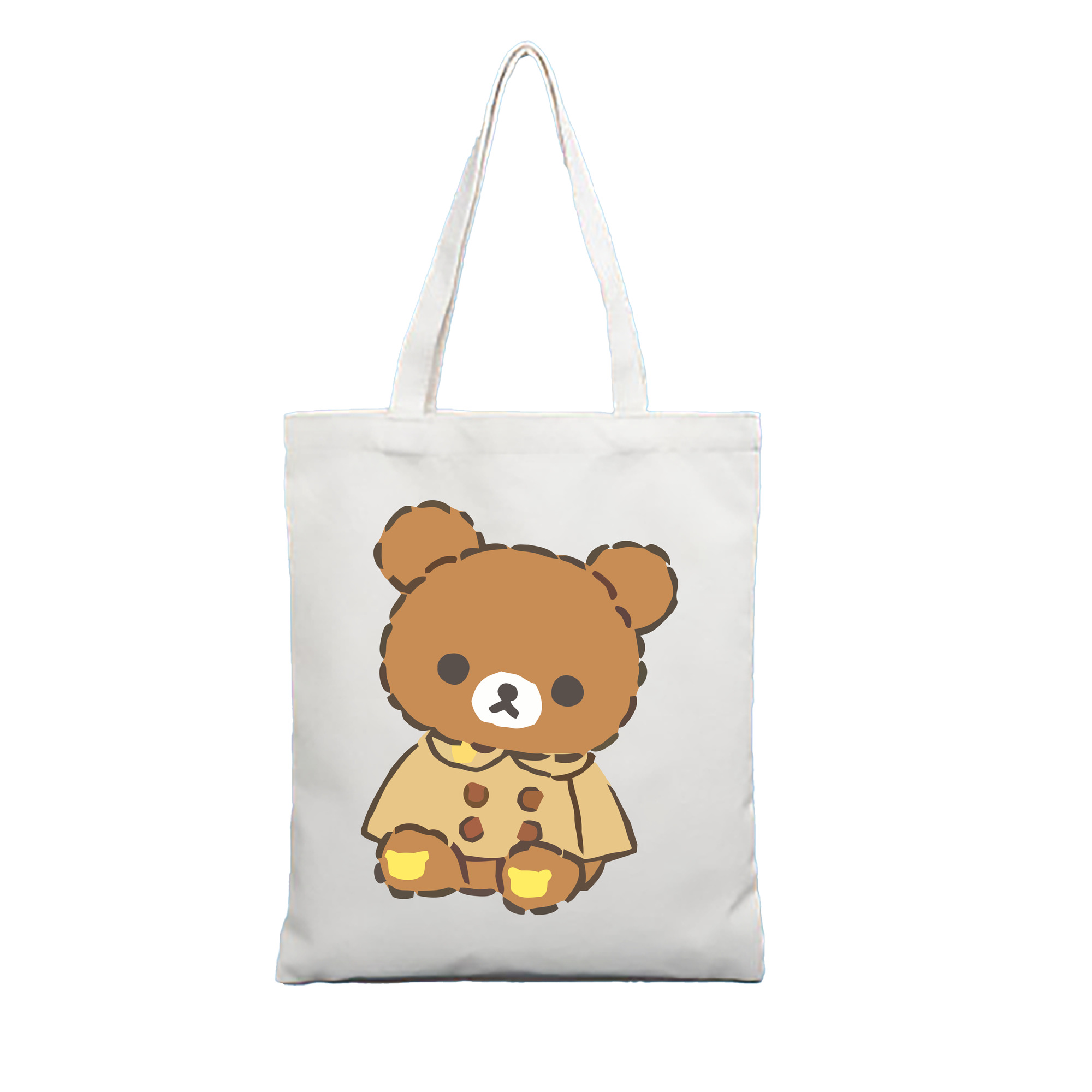 （画像用） リラックマ リラックマ キイロイトリ Rilakkuma Korilakkuma Kiiroitori 縦型キャンバス生地手提げバッグ　トートバッグ