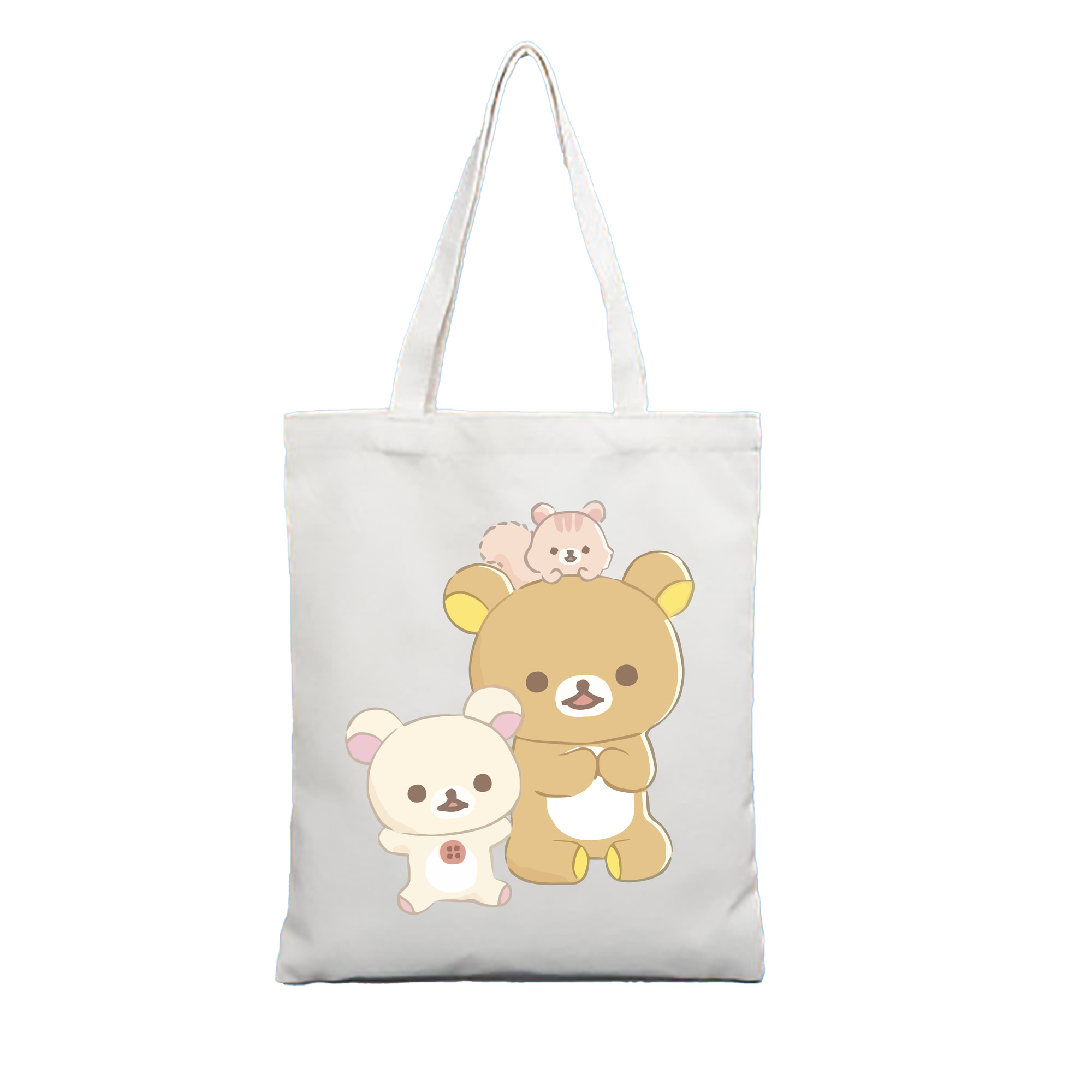 （画像用） リラックマ リラックマ キイロイトリ Rilakkuma Korilakkuma Kiiroitori 縦型キャンバス生地手提げバッグ　トートバッグ