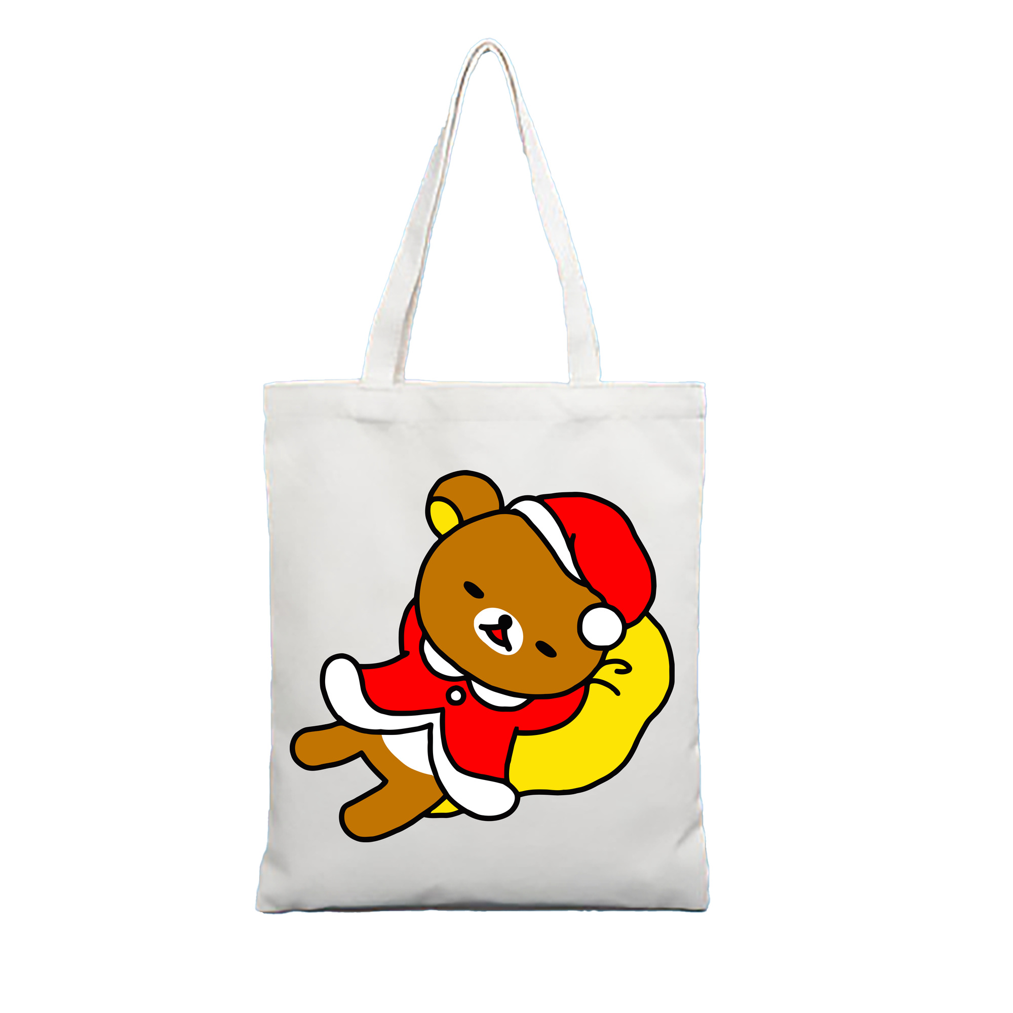 （画像用） リラックマ リラックマ キイロイトリ Rilakkuma Korilakkuma Kiiroitori 縦型キャンバス生地手提げバッグ　トートバッグ