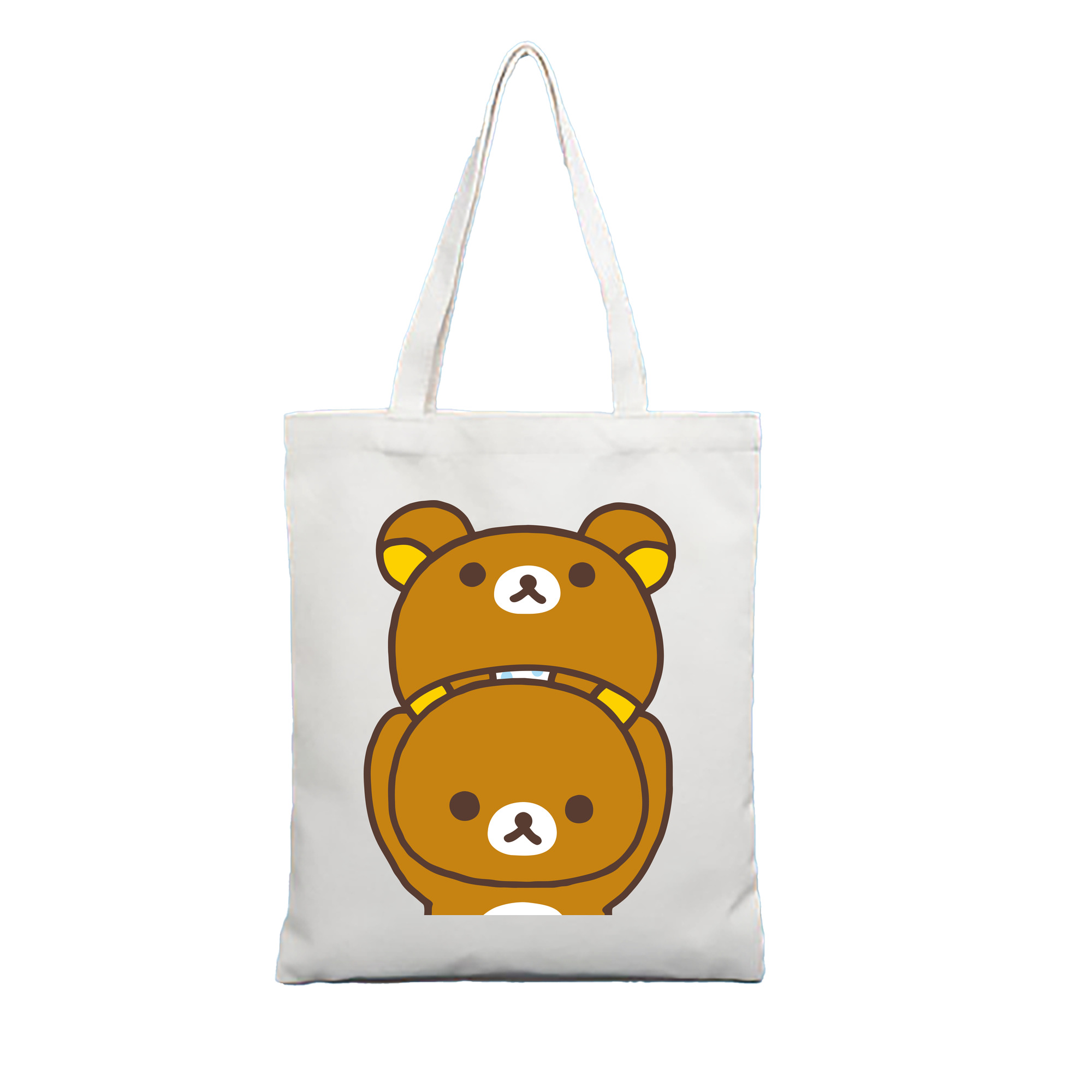 （画像用） リラックマ リラックマ キイロイトリ Rilakkuma Korilakkuma Kiiroitori 縦型キャンバス生地手提げバッグ　トートバッグ