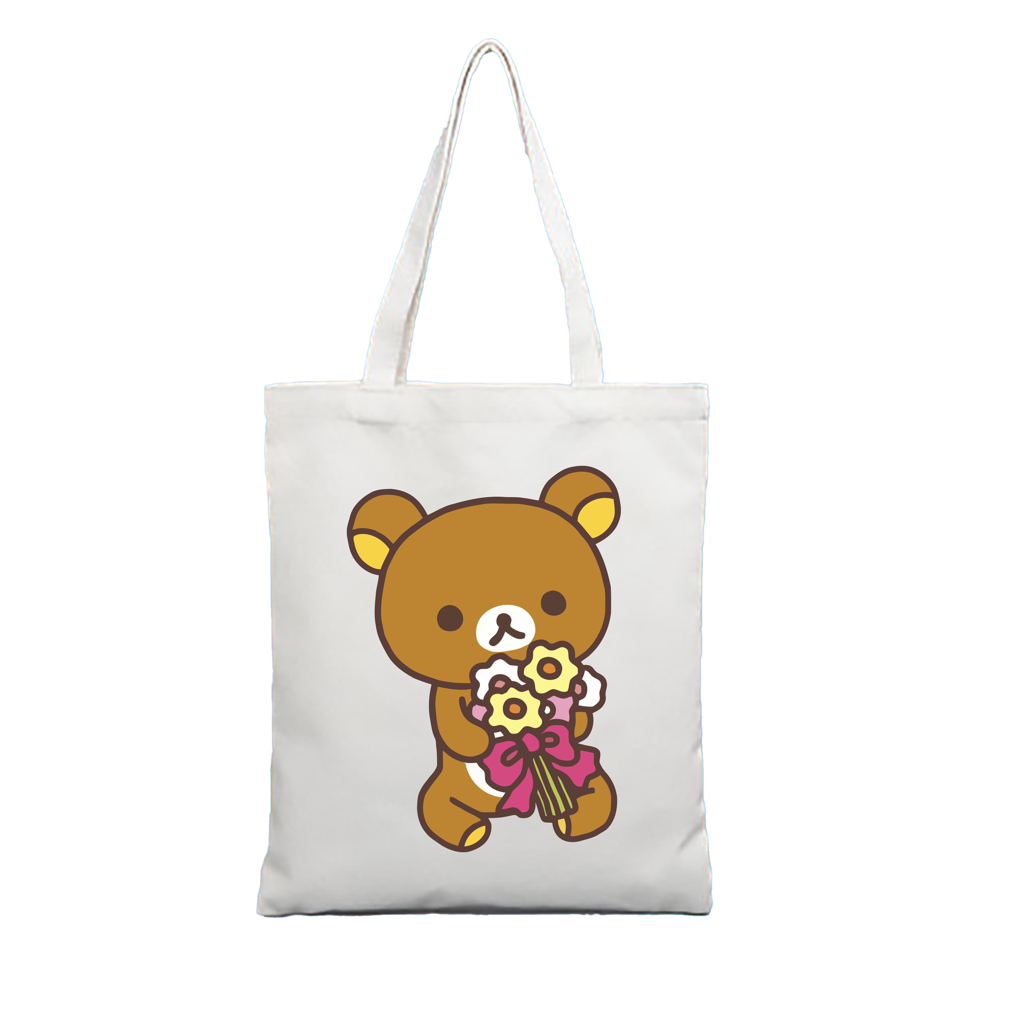 （画像用） リラックマ リラックマ キイロイトリ Rilakkuma Korilakkuma Kiiroitori 縦型キャンバス生地手提げバッグ　トートバッグ