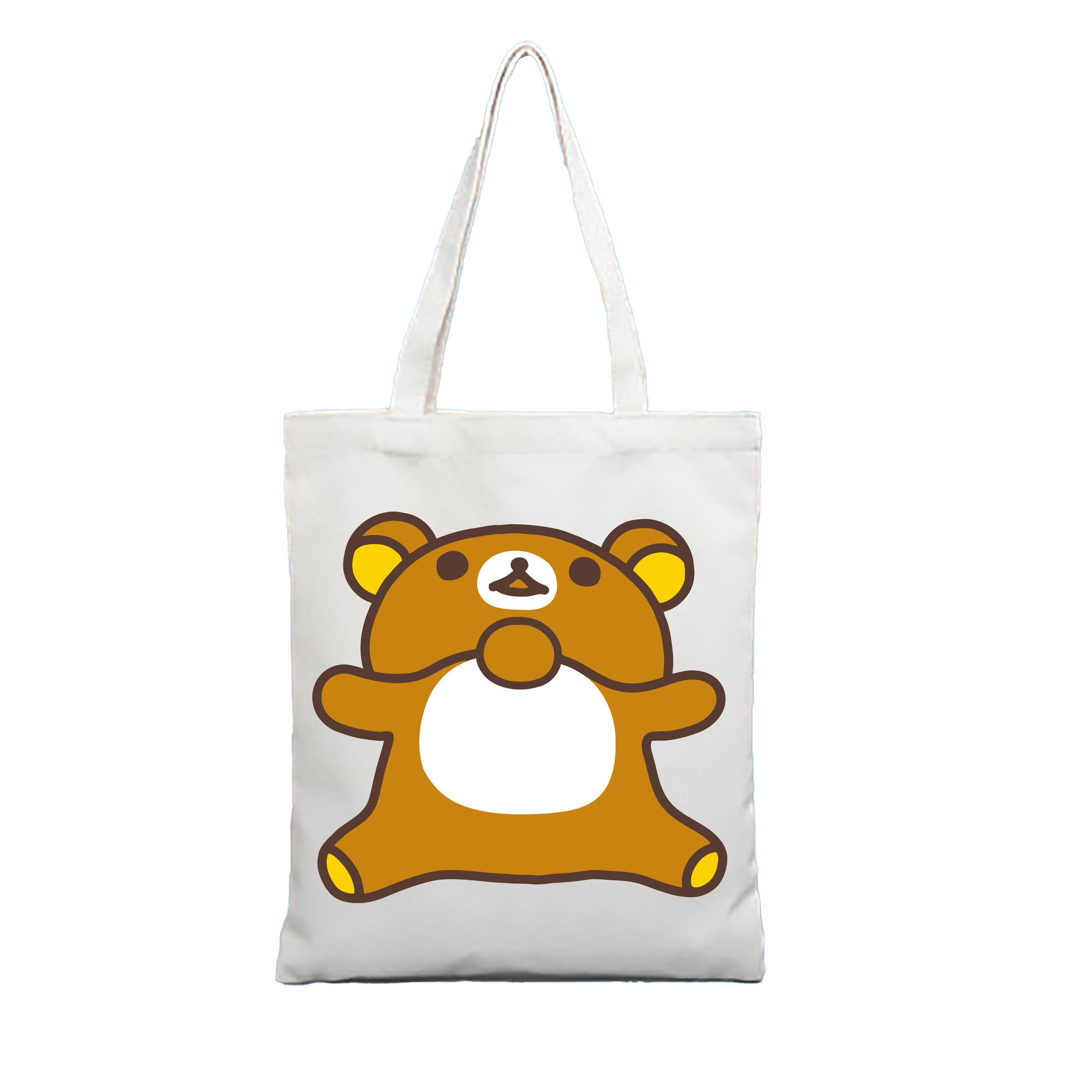 （画像用） リラックマ リラックマ キイロイトリ Rilakkuma Korilakkuma Kiiroitori 縦型キャンバス生地手提げバッグ　トートバッグ