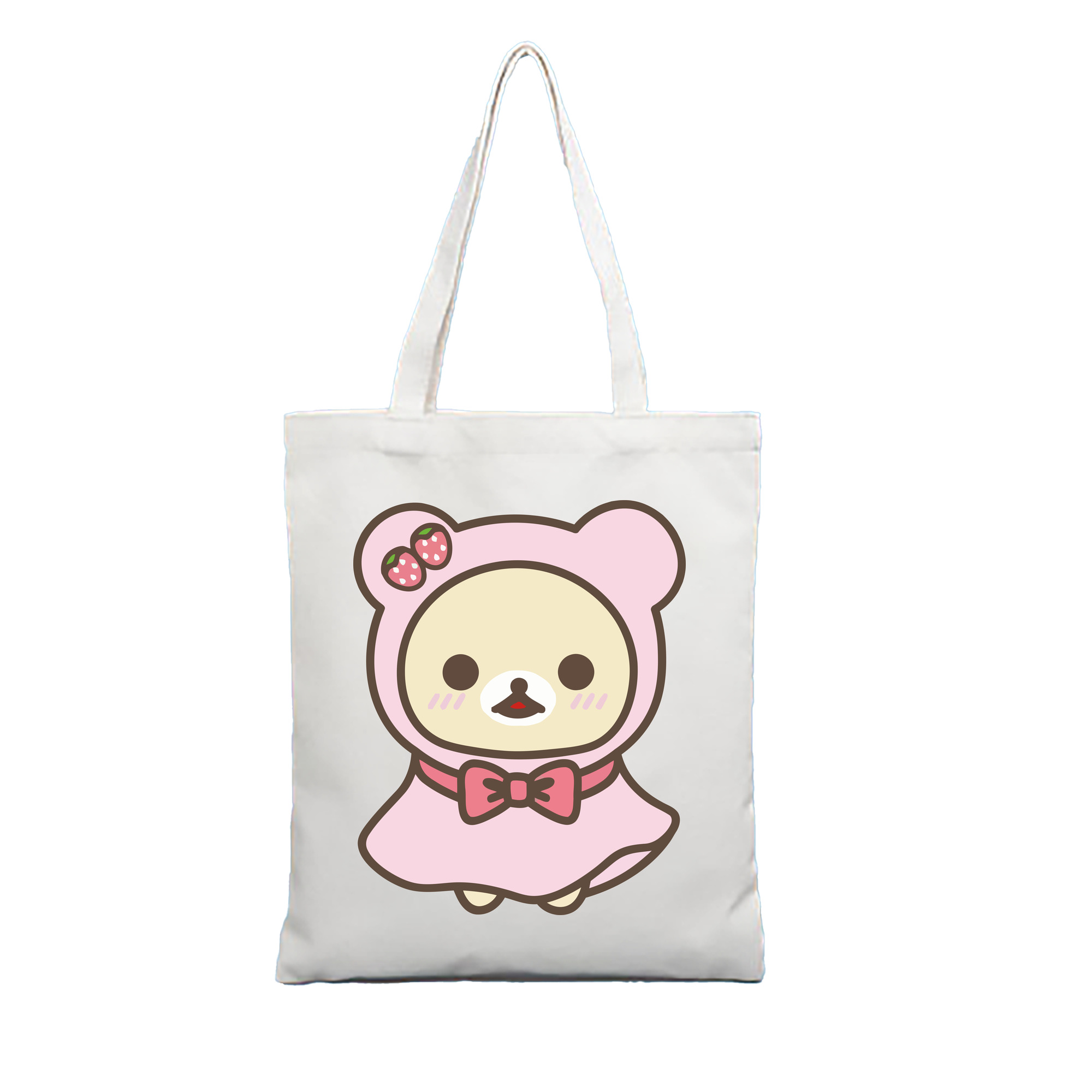 （画像用） リラックマ リラックマ キイロイトリ Rilakkuma Korilakkuma Kiiroitori 縦型キャンバス生地手提げバッグ　トートバッグ
