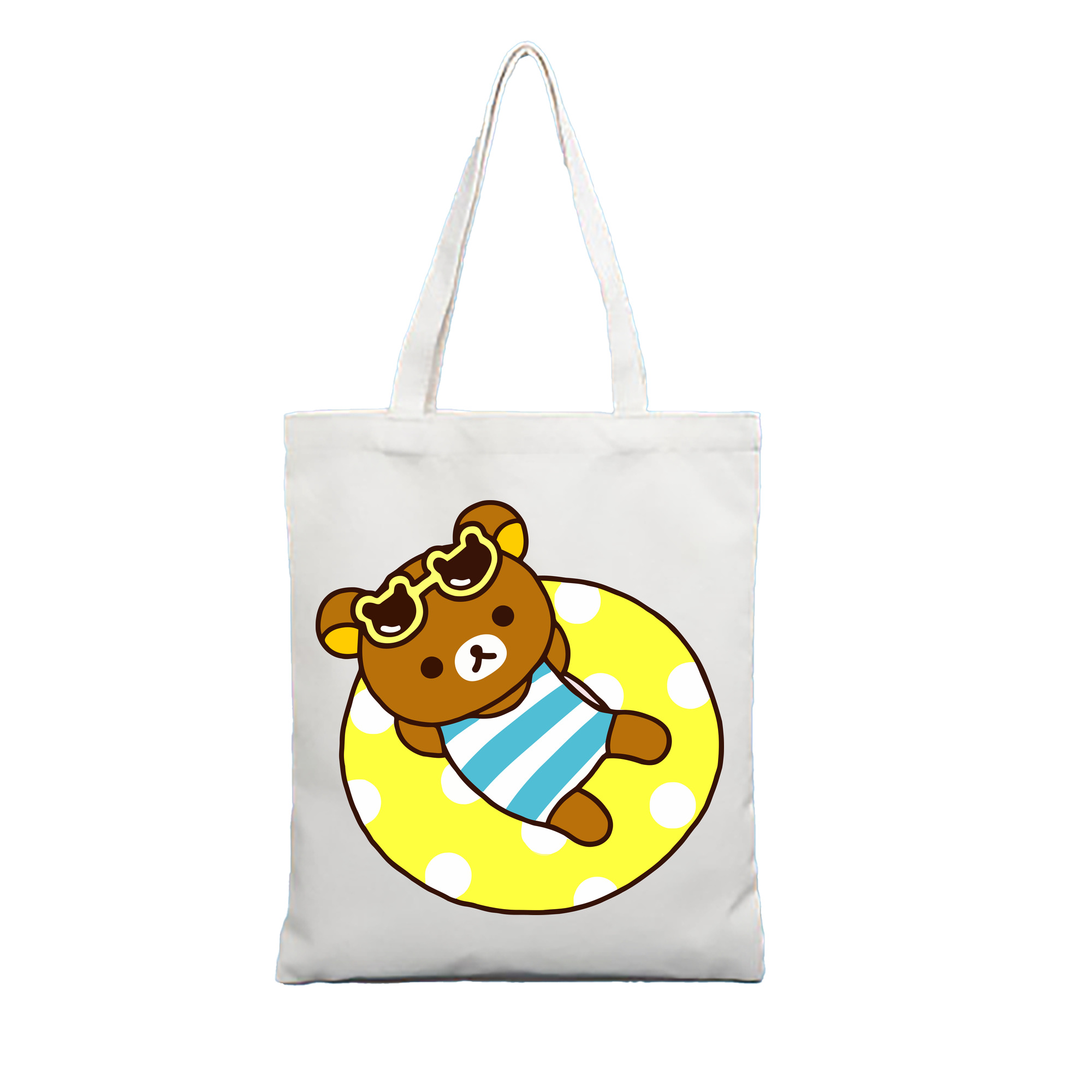 （画像用） リラックマ リラックマ キイロイトリ Rilakkuma Korilakkuma Kiiroitori 縦型キャンバス生地手提げバッグ　トートバッグ