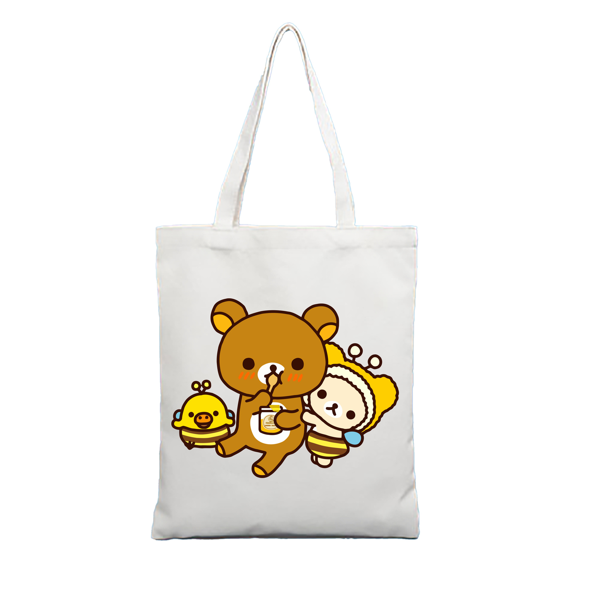（画像用） リラックマ リラックマ キイロイトリ Rilakkuma Korilakkuma Kiiroitori 縦型キャンバス生地手提げバッグ　トートバッグ
