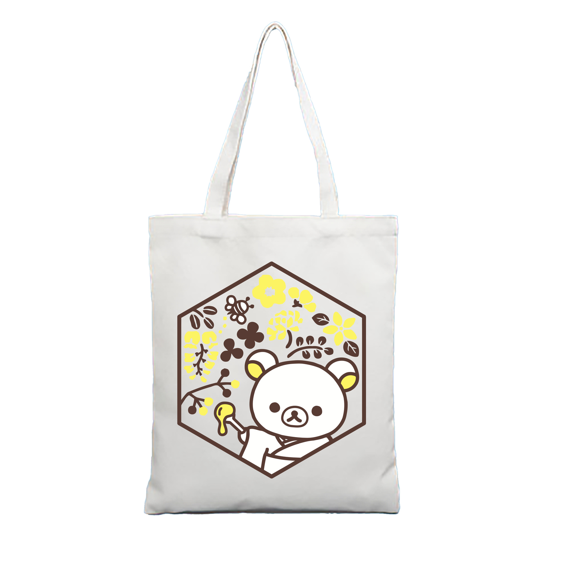 （画像用） リラックマ リラックマ キイロイトリ Rilakkuma Korilakkuma Kiiroitori 縦型キャンバス生地手提げバッグ　トートバッグ